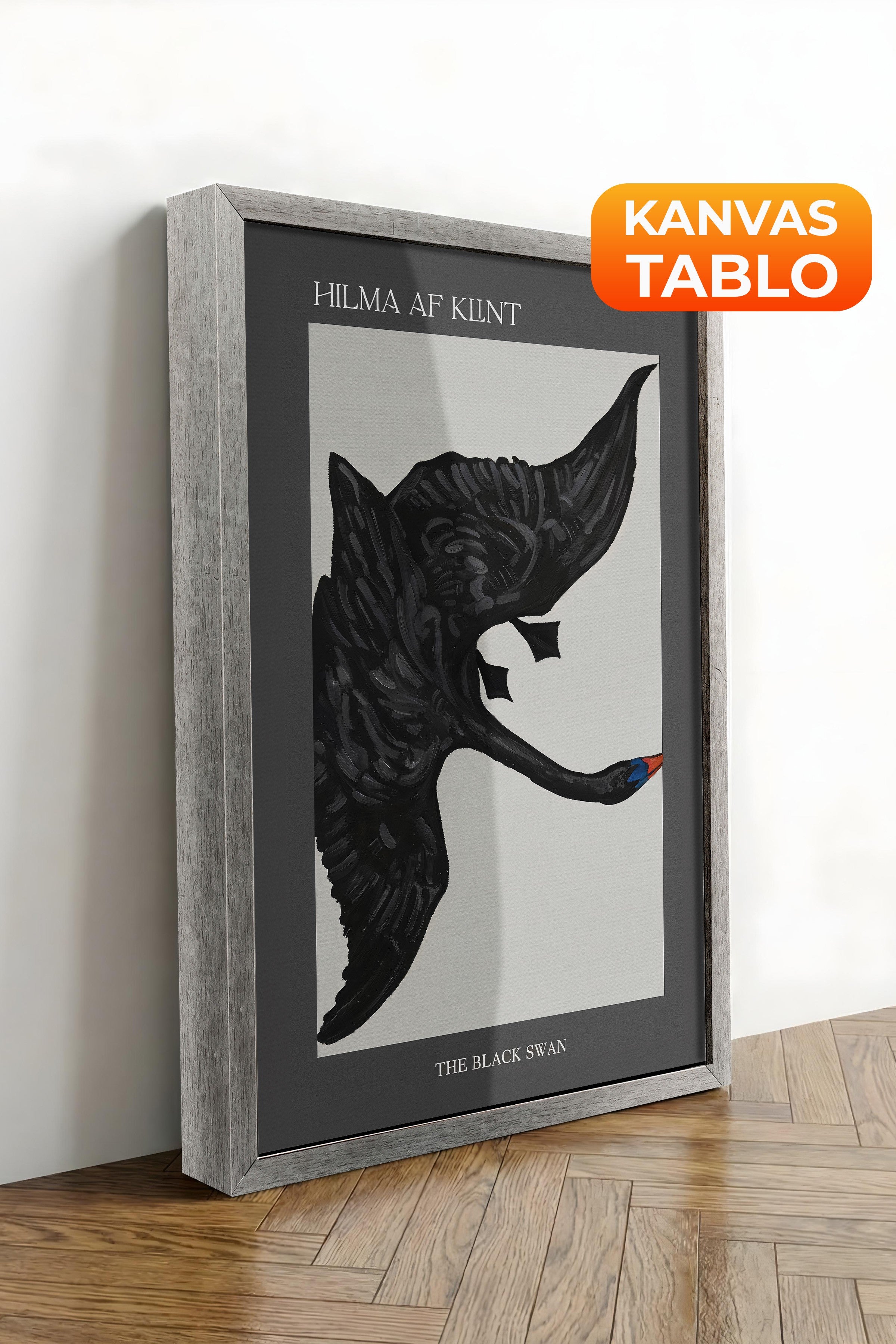 Duvar Tablosu, Lüks Gümüş Çerçeveli Kanvas Tablo, Ritüel Serisi, Kuş Tablo, NO:115208