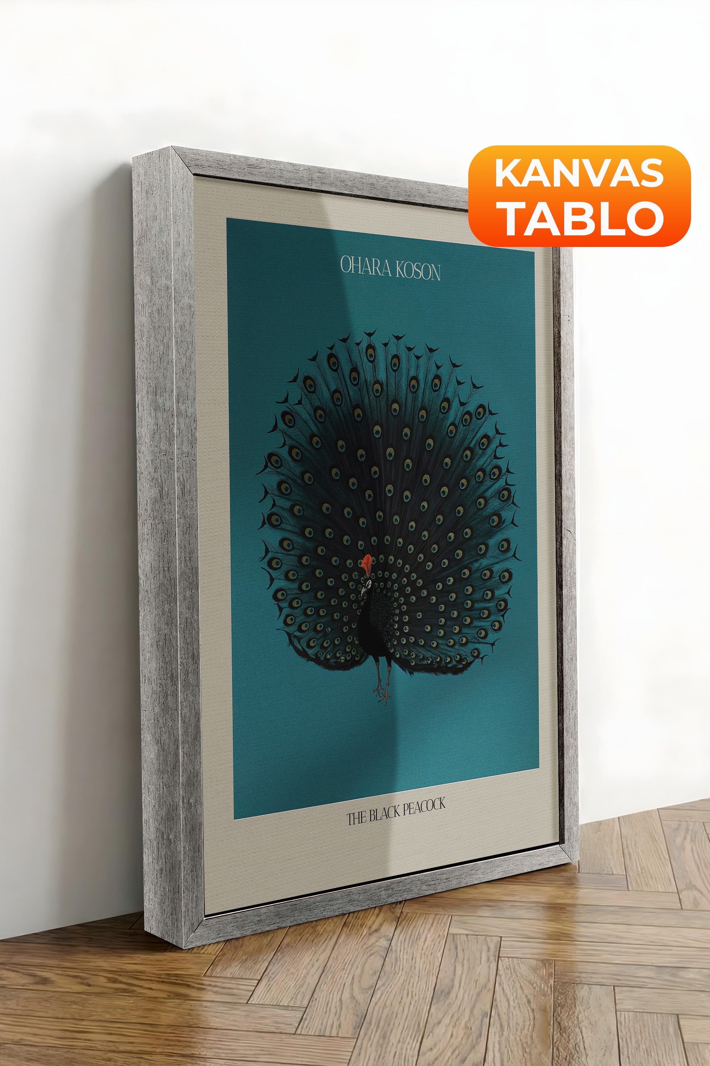 Duvar Tablosu, Lüks Gümüş Çerçeveli Kanvas Tablo, Ritüel Serisi, Kuş Tablo, NO:115211