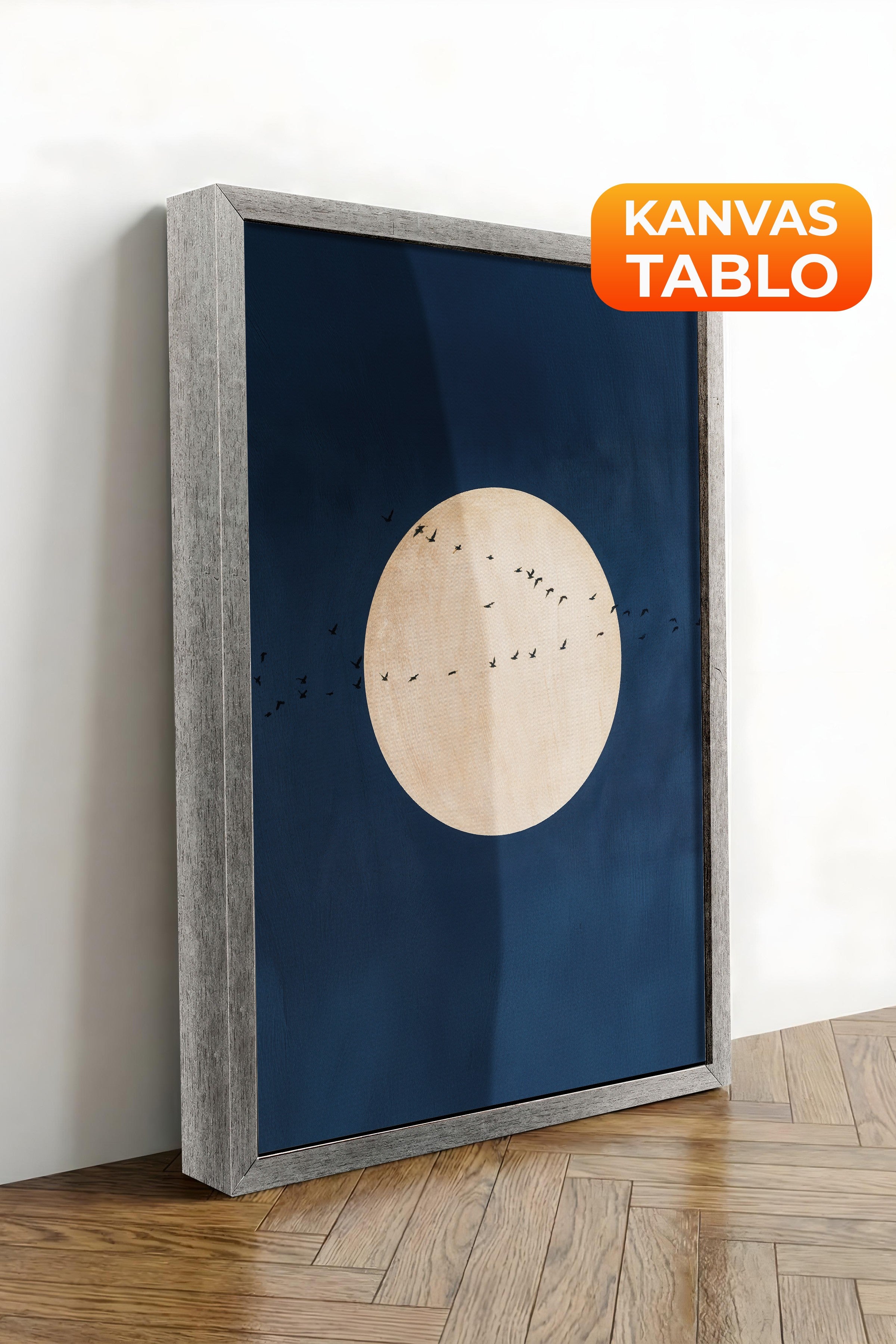 Duvar Tablosu, Lüks Gümüş Çerçeveli Kanvas Tablo, Ritüel Serisi, Kuş Tablo, NO:115212