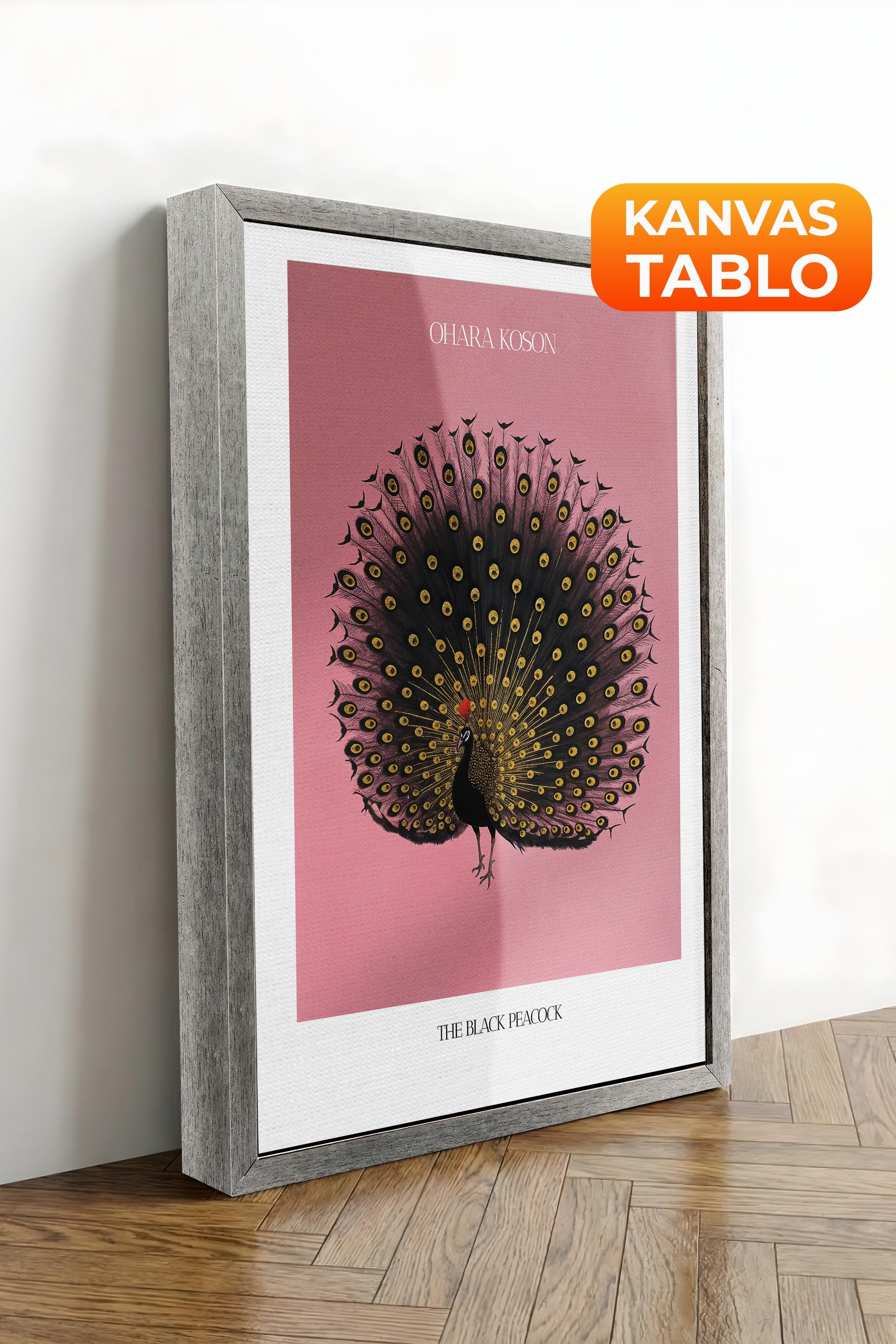 Duvar Tablosu, Lüks Gümüş Çerçeveli Kanvas Tablo, Ritüel Serisi, Kuş Tablo, NO:115214