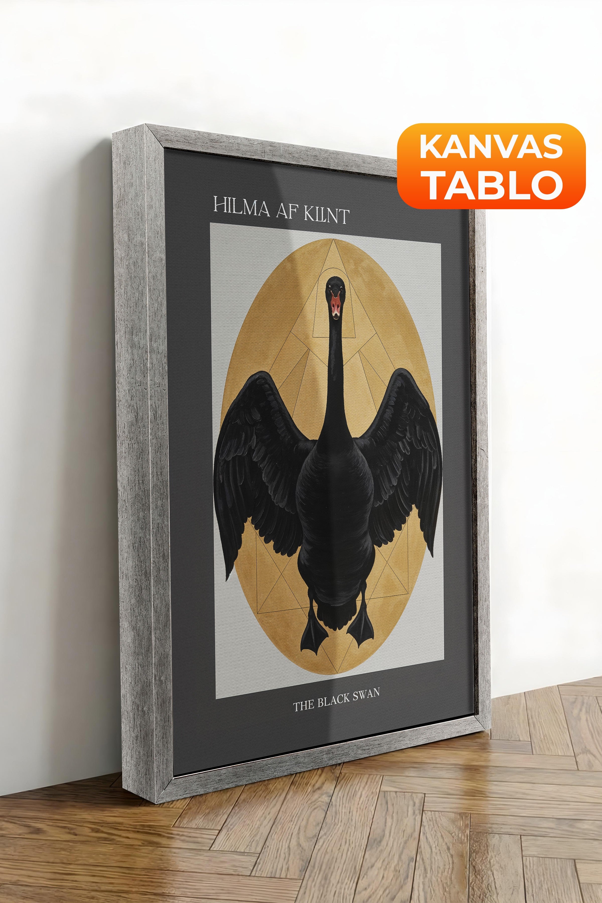 Duvar Tablosu, Lüks Gümüş Çerçeveli Kanvas Tablo, Ritüel Serisi, Kuş Tablo, NO:115216