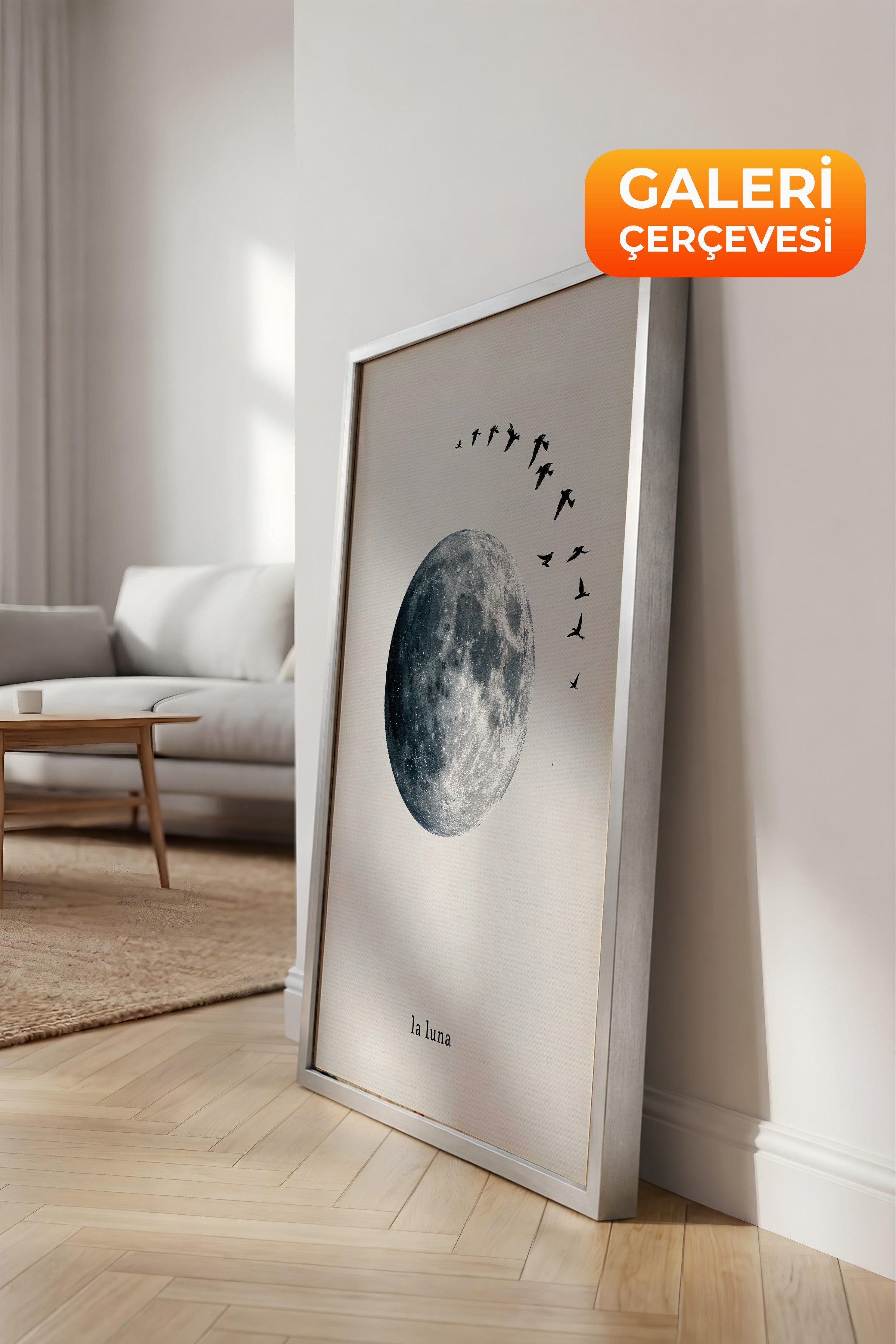 Duvar Tablosu, Lüks Gümüş Çerçeveli Kanvas Tablo, Ritüel Serisi, Kuş Tablo, NO:115227