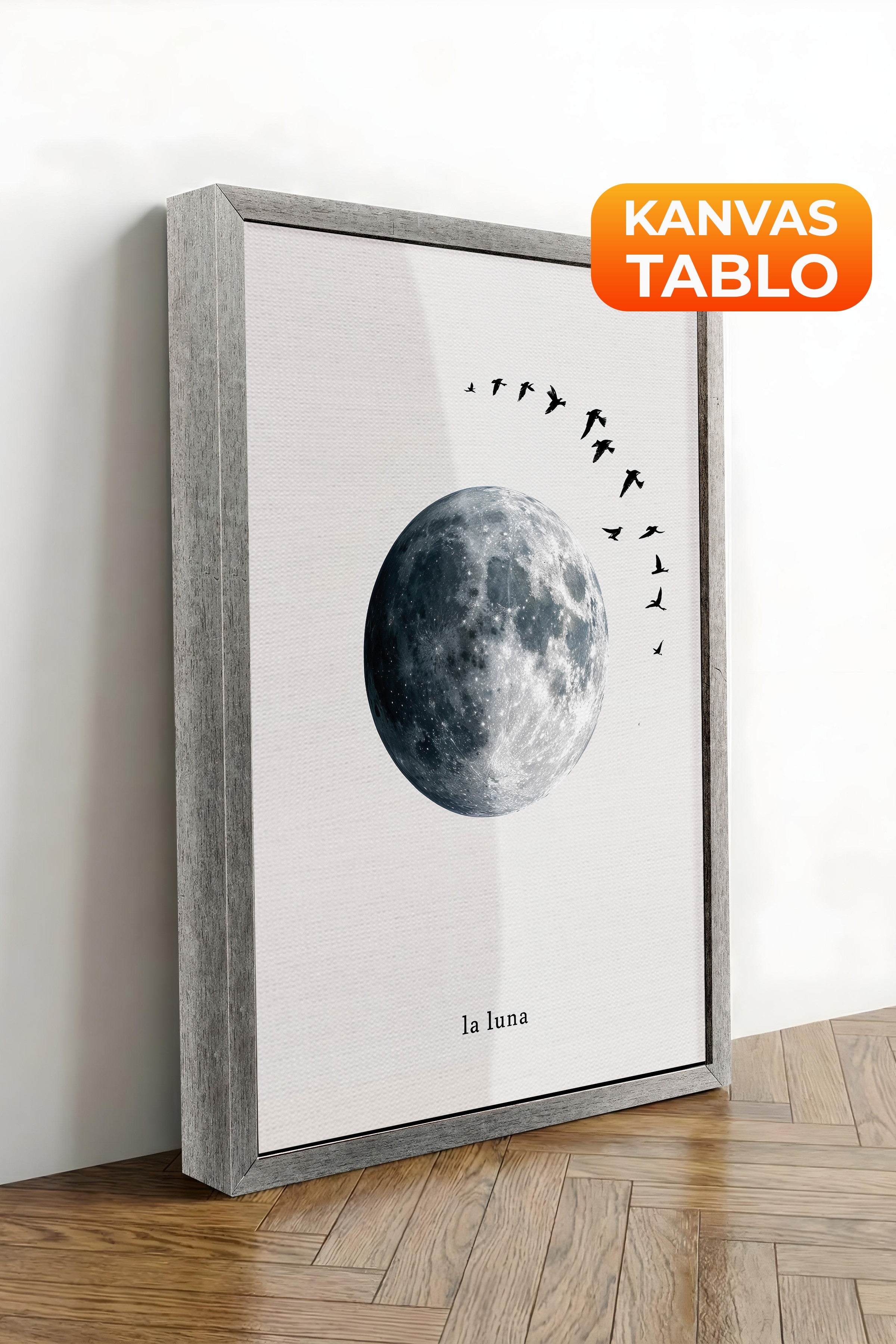 Duvar Tablosu, Lüks Gümüş Çerçeveli Kanvas Tablo, Ritüel Serisi, Kuş Tablo, NO:115227