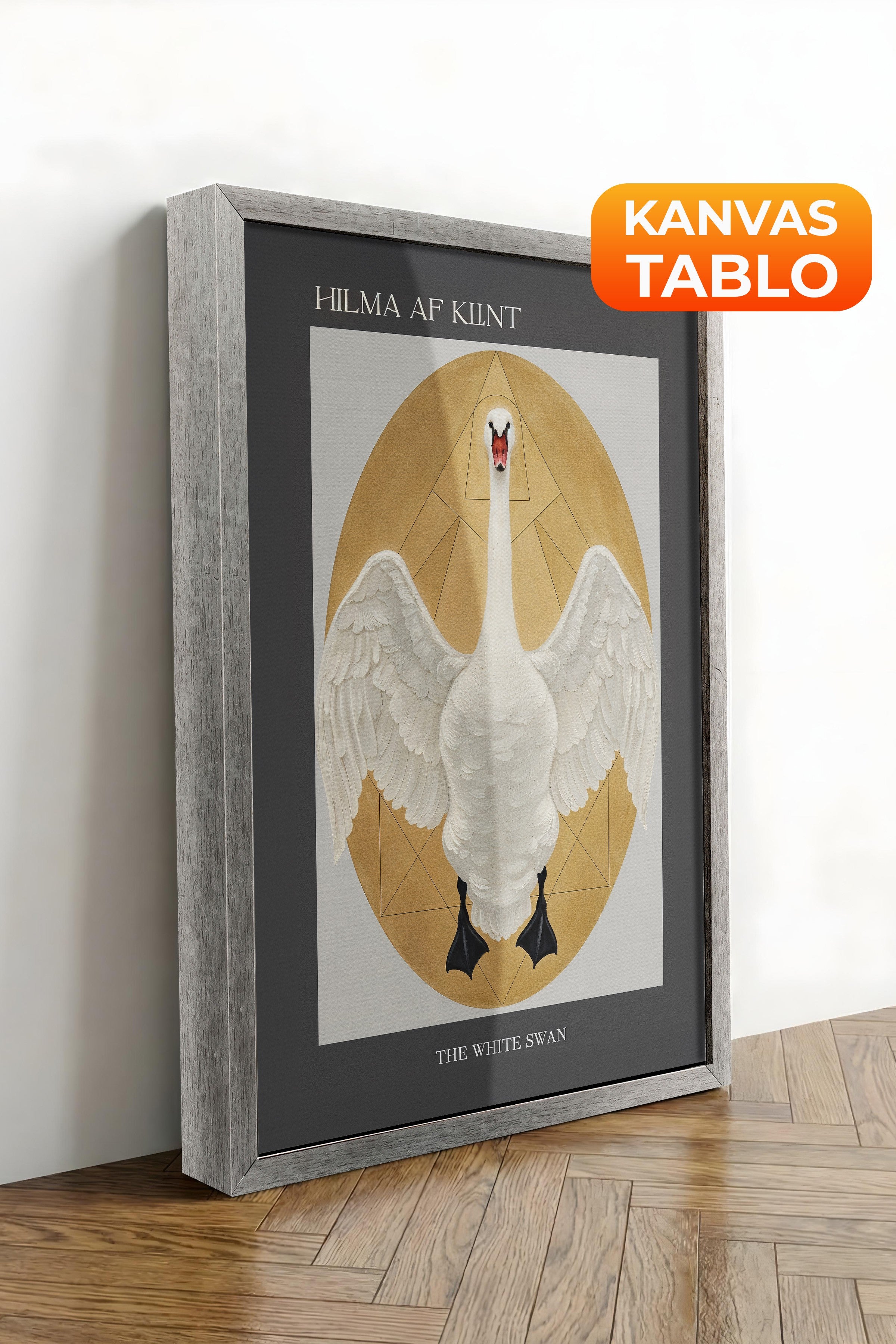Duvar Tablosu, Lüks Gümüş Çerçeveli Kanvas Tablo, Ritüel Serisi, Kuş Tablo, NO:115230