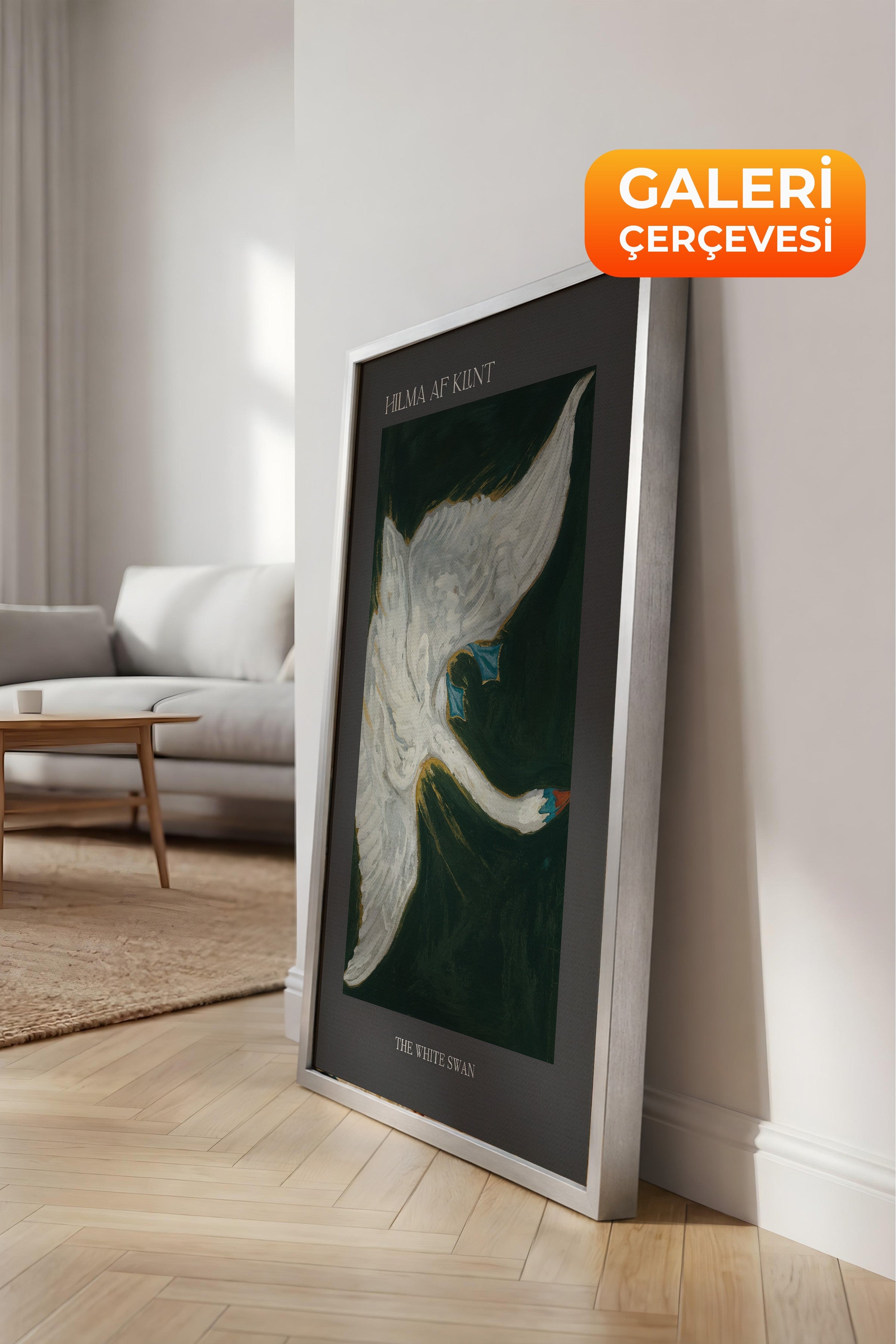 Duvar Tablosu, Lüks Gümüş Çerçeveli Kanvas Tablo, Ritüel Serisi, Kuş Tablo, NO:115232