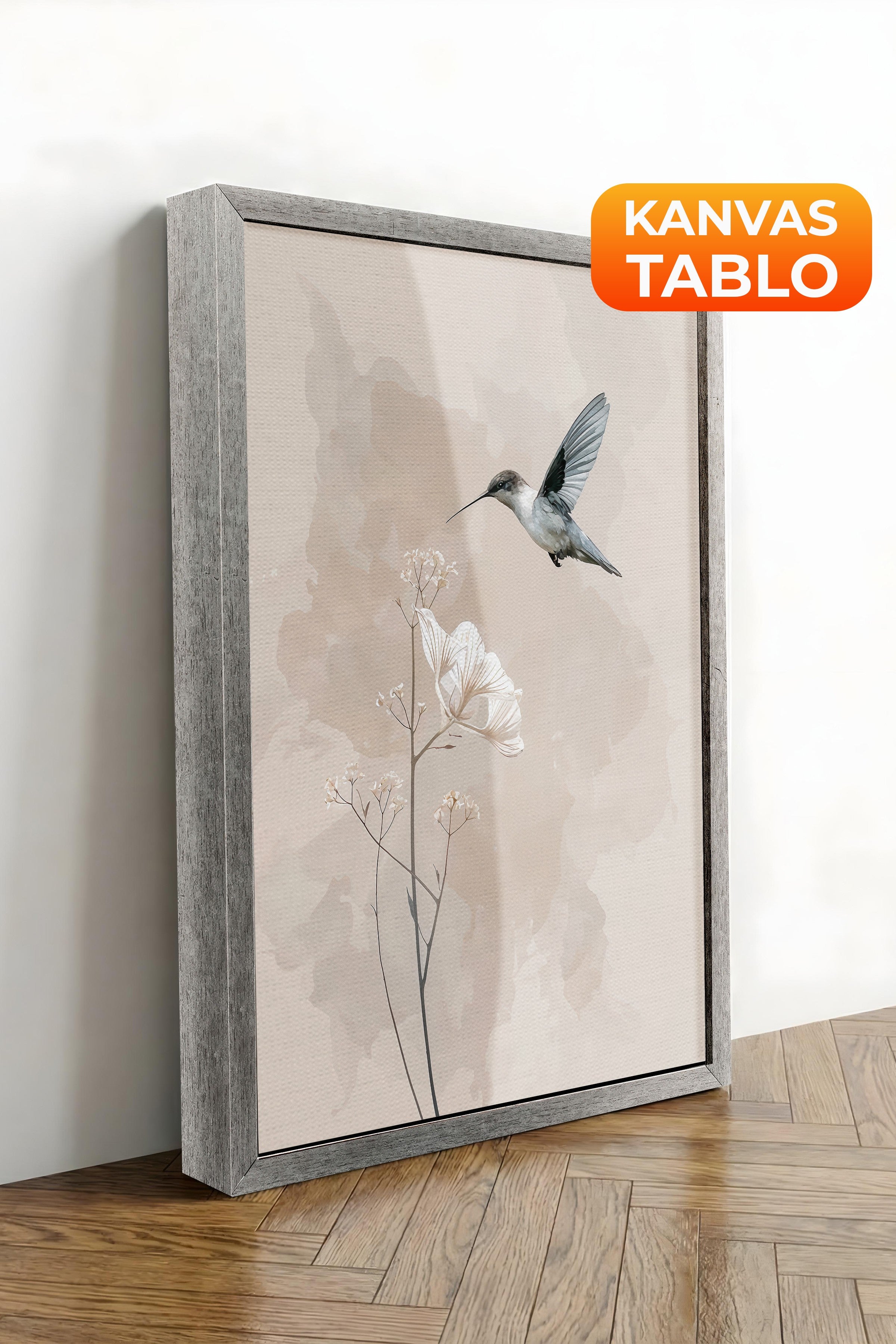 Duvar Tablosu, Lüks Gümüş Çerçeveli Kanvas Tablo, Ritüel Serisi, Kuş Tablo, NO:115244