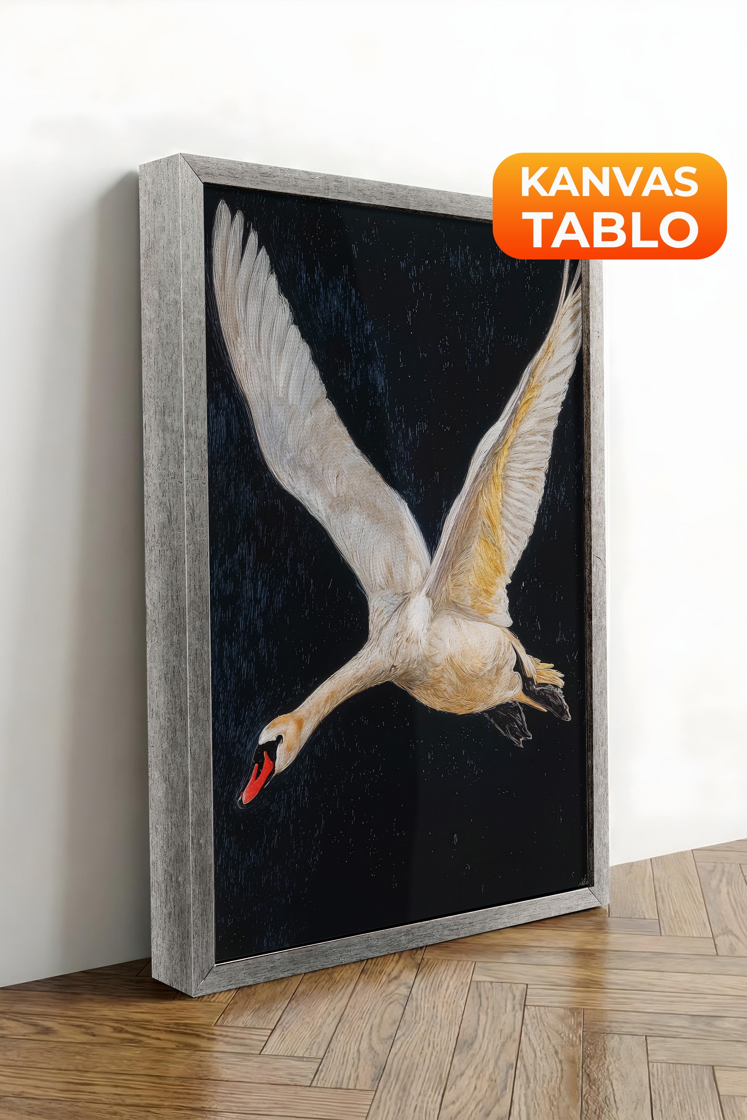 Duvar Tablosu, Lüks Gümüş Çerçeveli Kanvas Tablo, Ritüel Serisi, Kuş Tablo, NO:115246