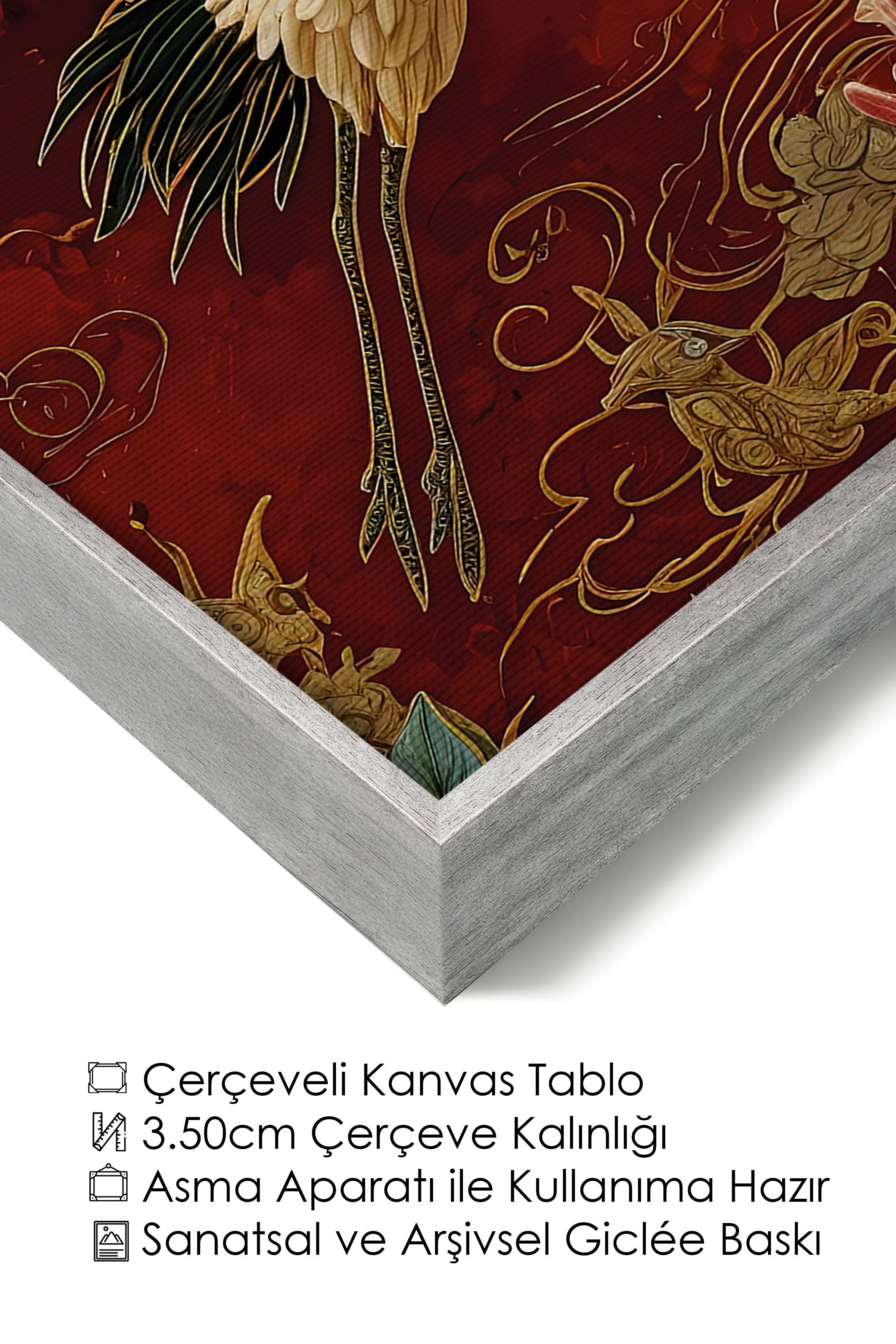 Duvar Tablosu, Lüks Gümüş Çerçeveli Kanvas Tablo, Ritüel Serisi, Leopar Tablo, NO:115252