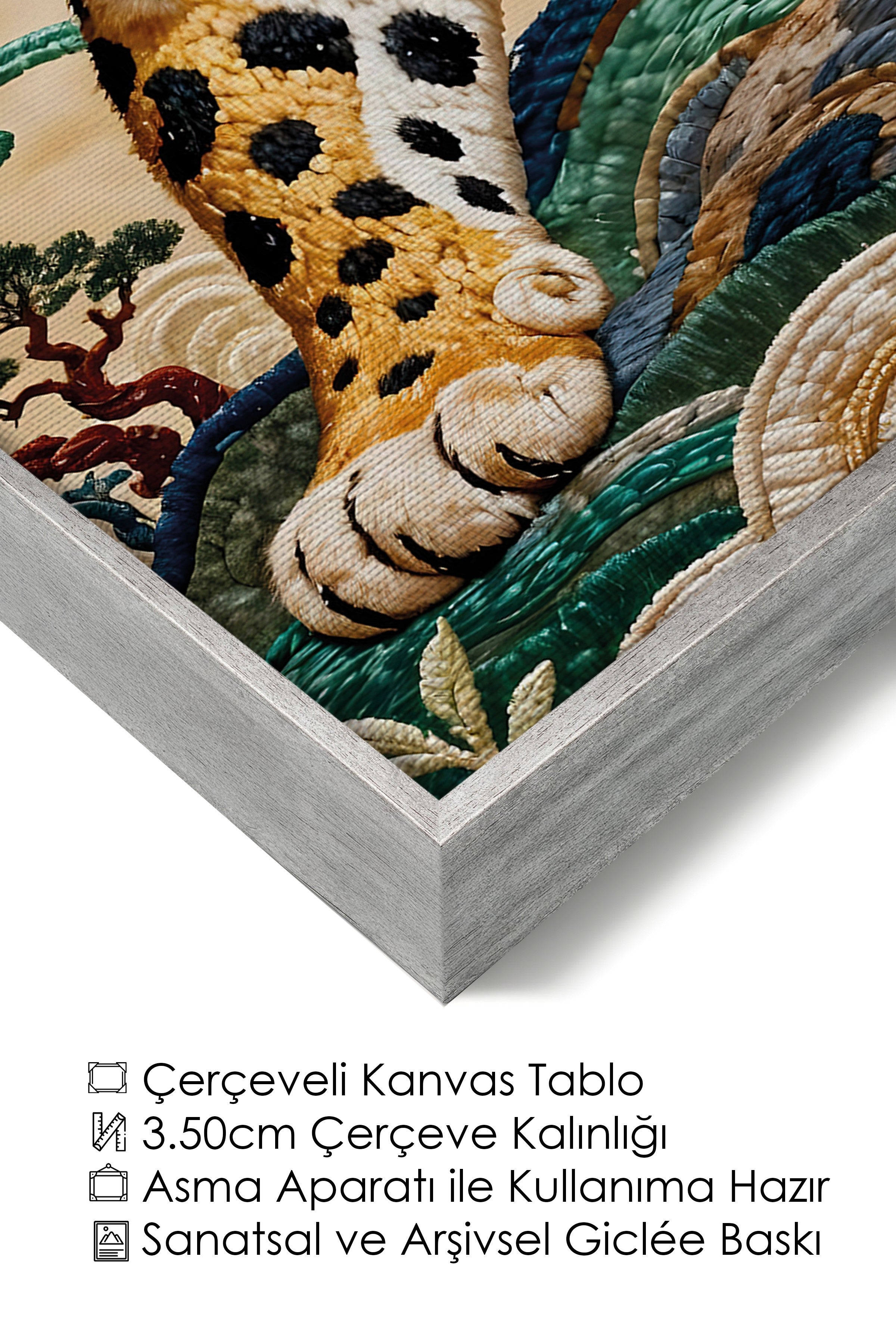 Duvar Tablosu, Lüks Gümüş Çerçeveli Kanvas Tablo, Ritüel Serisi, Leopar Tablo, NO:115253