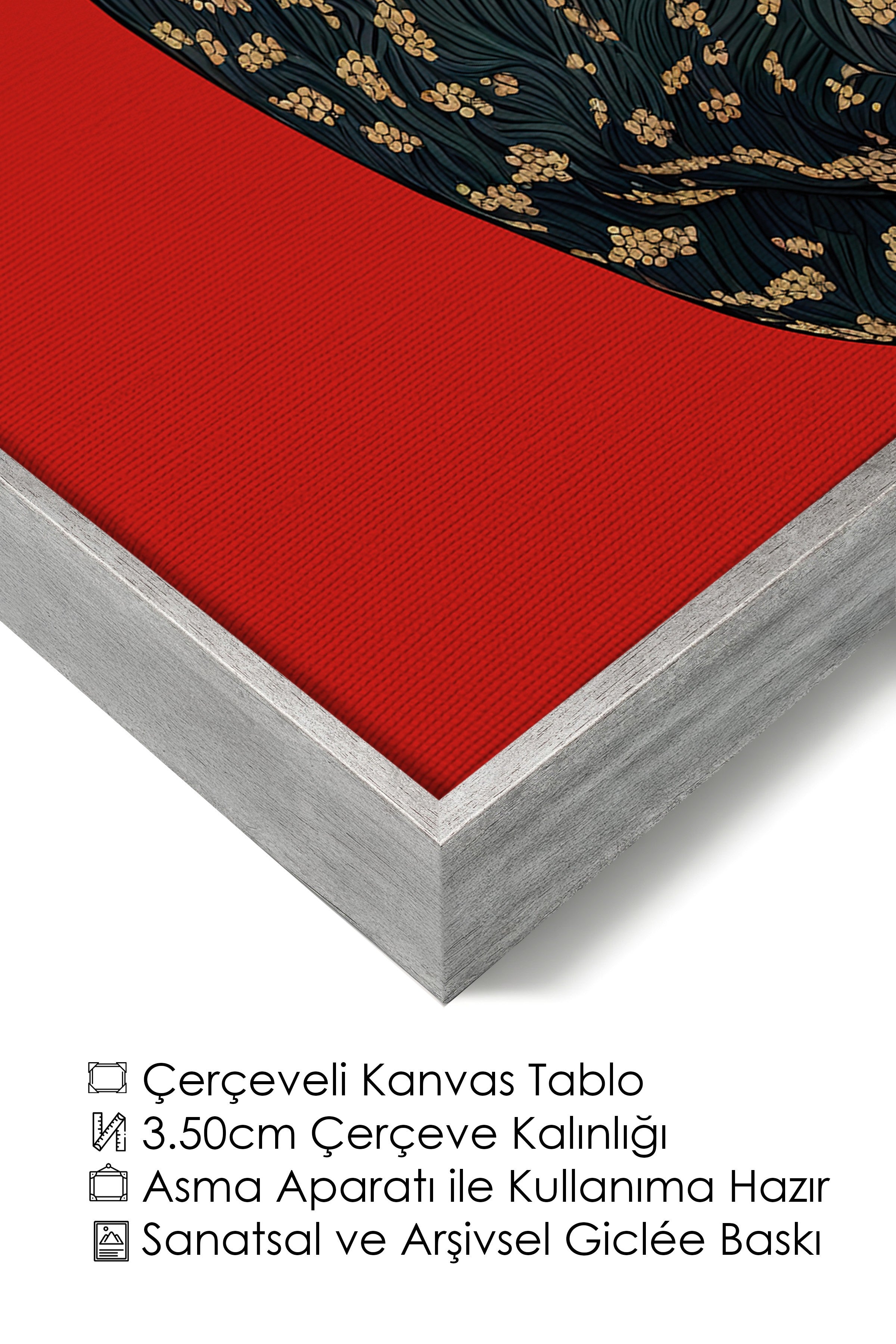Duvar Tablosu, Lüks Gümüş Çerçeveli Kanvas Tablo, Ritüel Serisi, Leopar Tablo, NO:115272