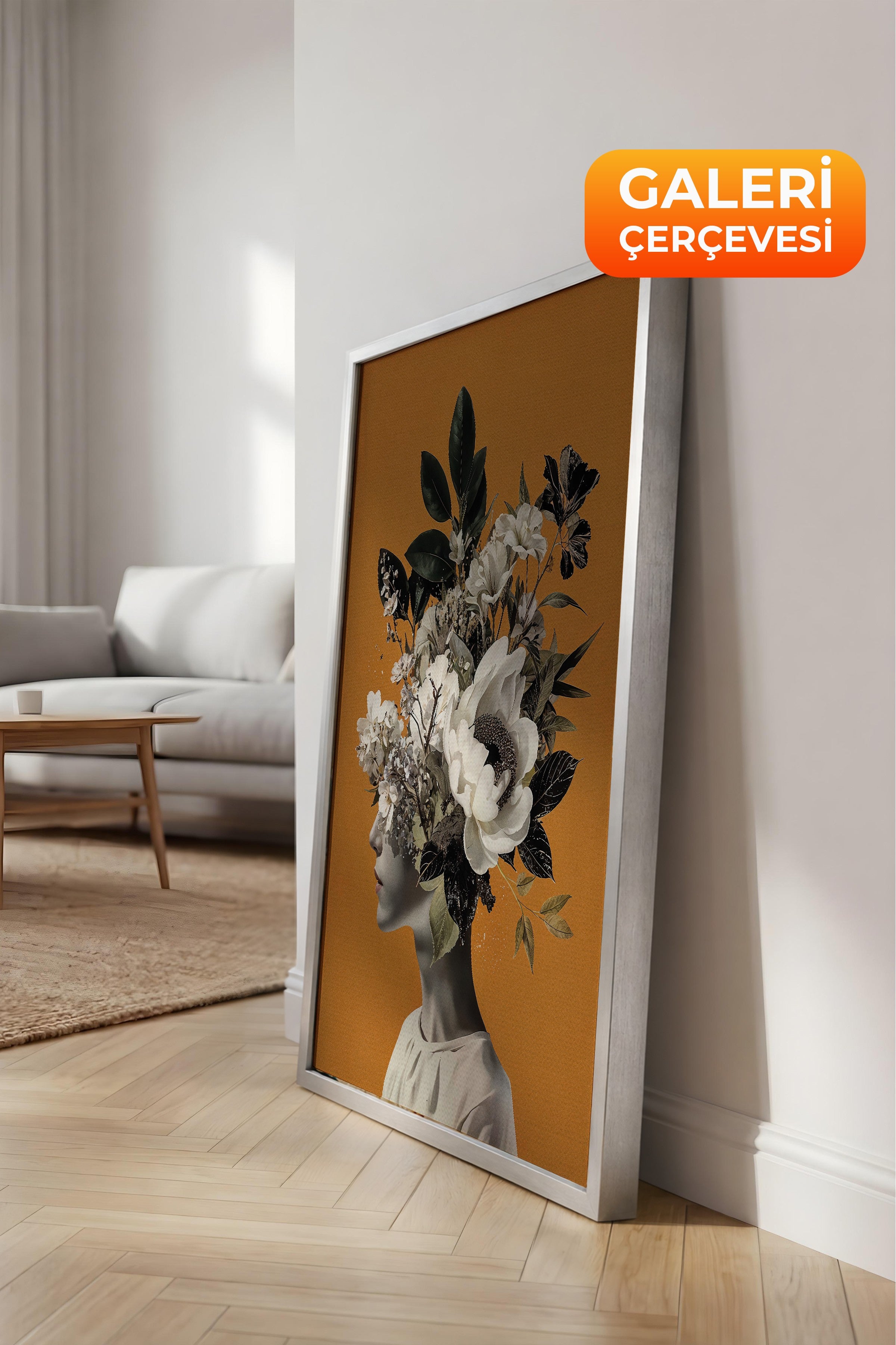 Duvar Tablosu, Lüks Gümüş Çerçeveli Kanvas Tablo, Ritüel Serisi, NO:115226