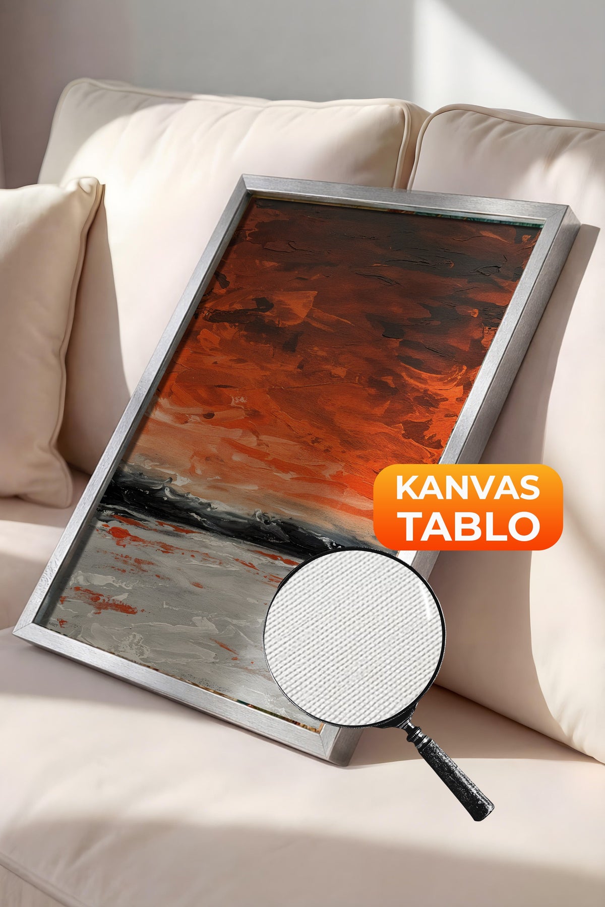 Duvar Tablosu, Lüks Gümüş Çerçeveli Kanvas Tablo, Ritüel Serisi, Yağlıboya Tablo, NO:115217