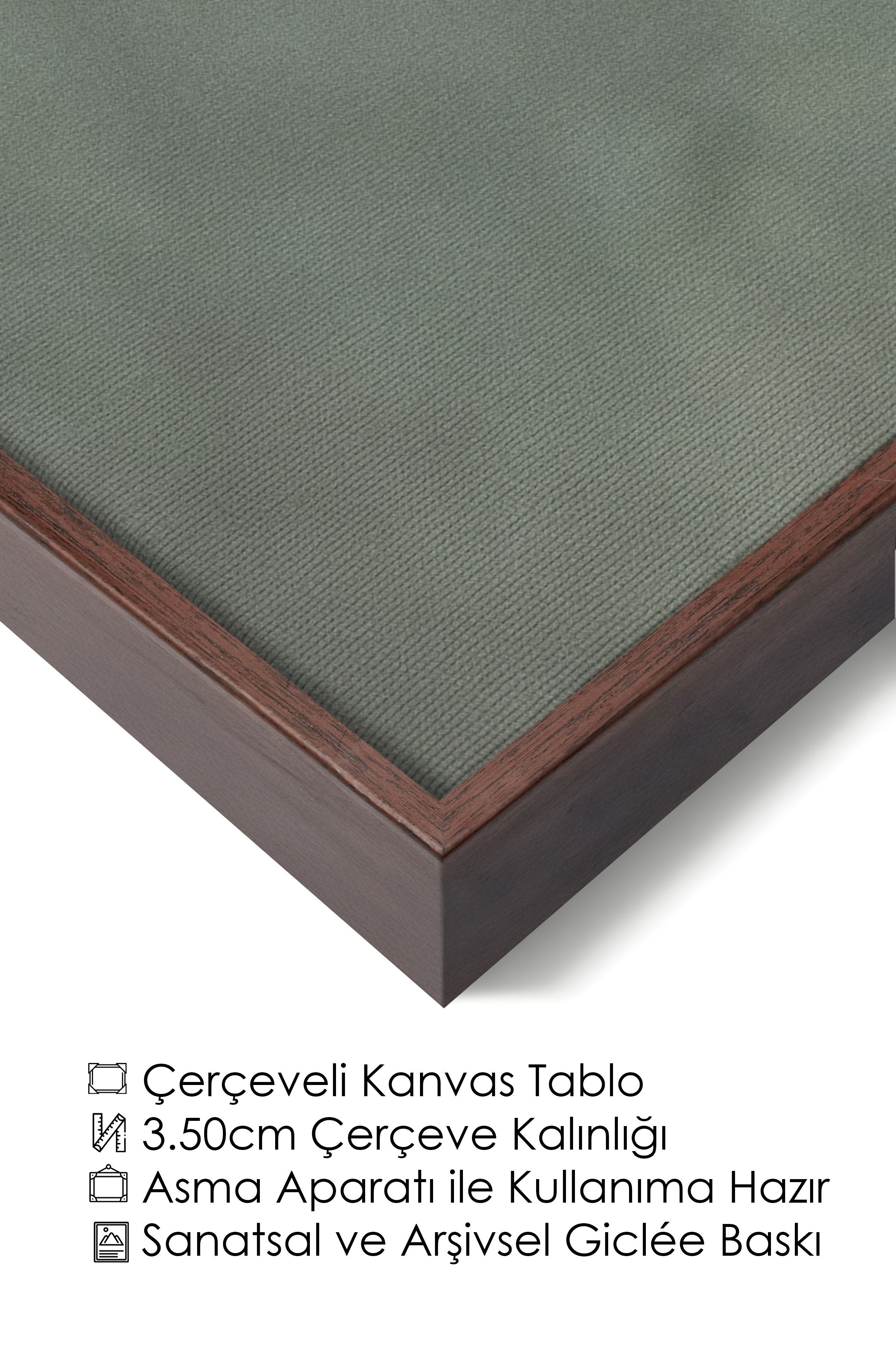 Duvar Tablosu, Lüks Kahverengi Çerçeveli Kanvas Tablo, Ritüel Serisi, Bulut Tablo, NO:115205