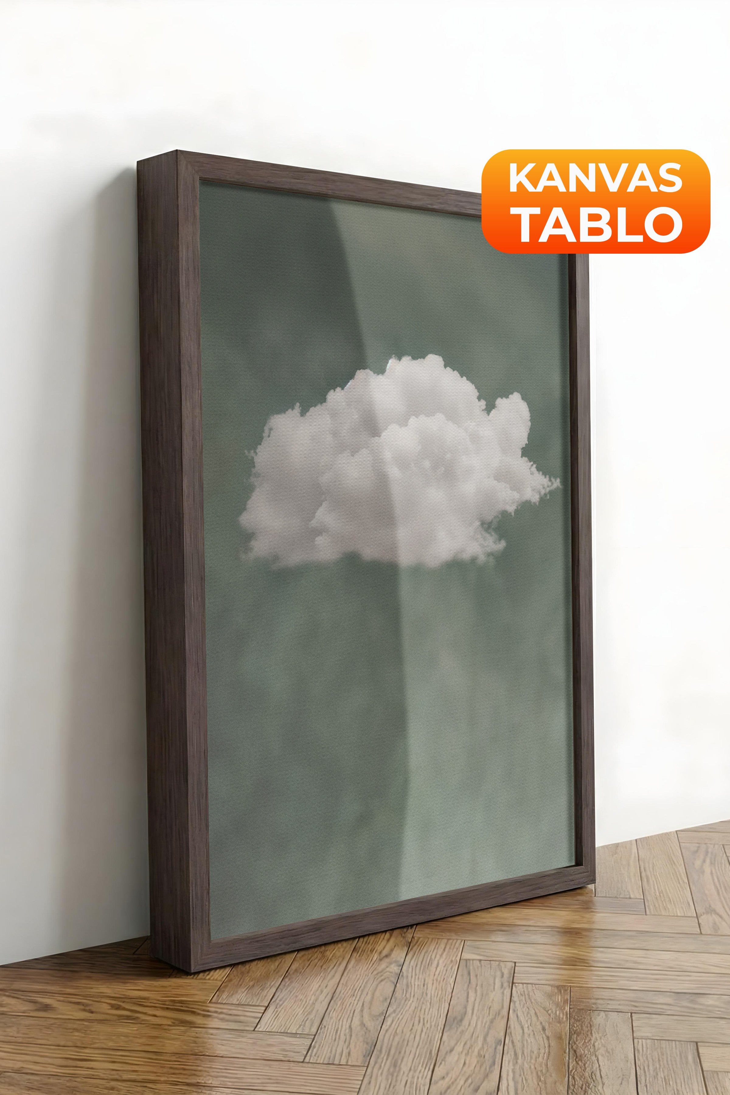 Duvar Tablosu, Lüks Kahverengi Çerçeveli Kanvas Tablo, Ritüel Serisi, Bulut Tablo, NO:115205