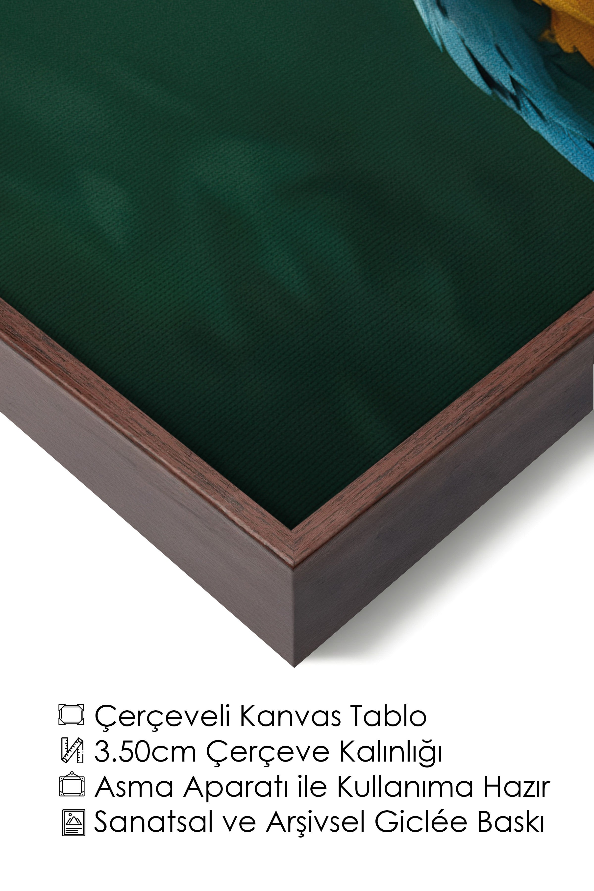 Duvar Tablosu, Lüks Kahverengi Çerçeveli Kanvas Tablo, Ritüel Serisi, Kuş Tablo, NO:115207