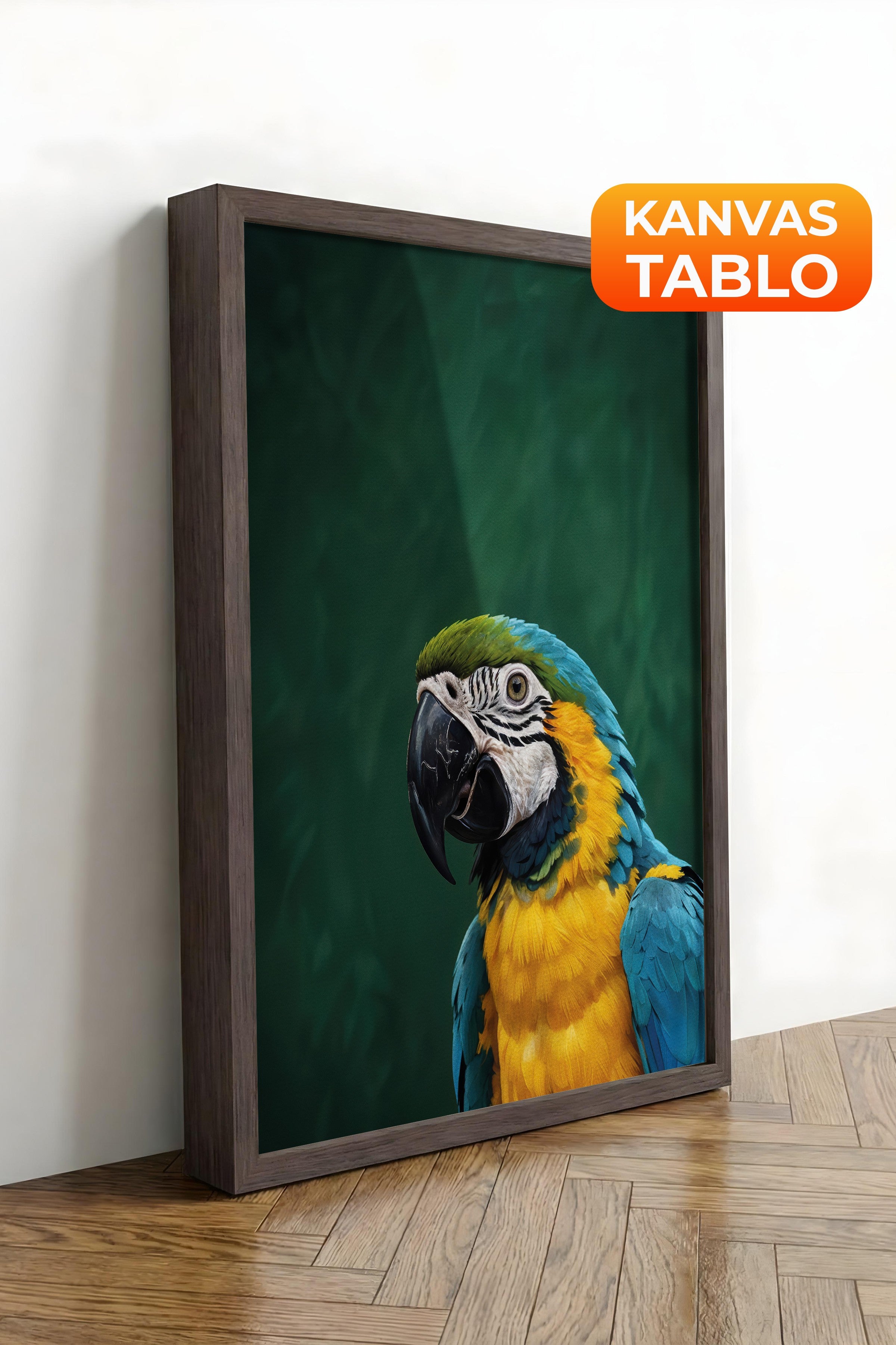 Duvar Tablosu, Lüks Kahverengi Çerçeveli Kanvas Tablo, Ritüel Serisi, Kuş Tablo, NO:115207