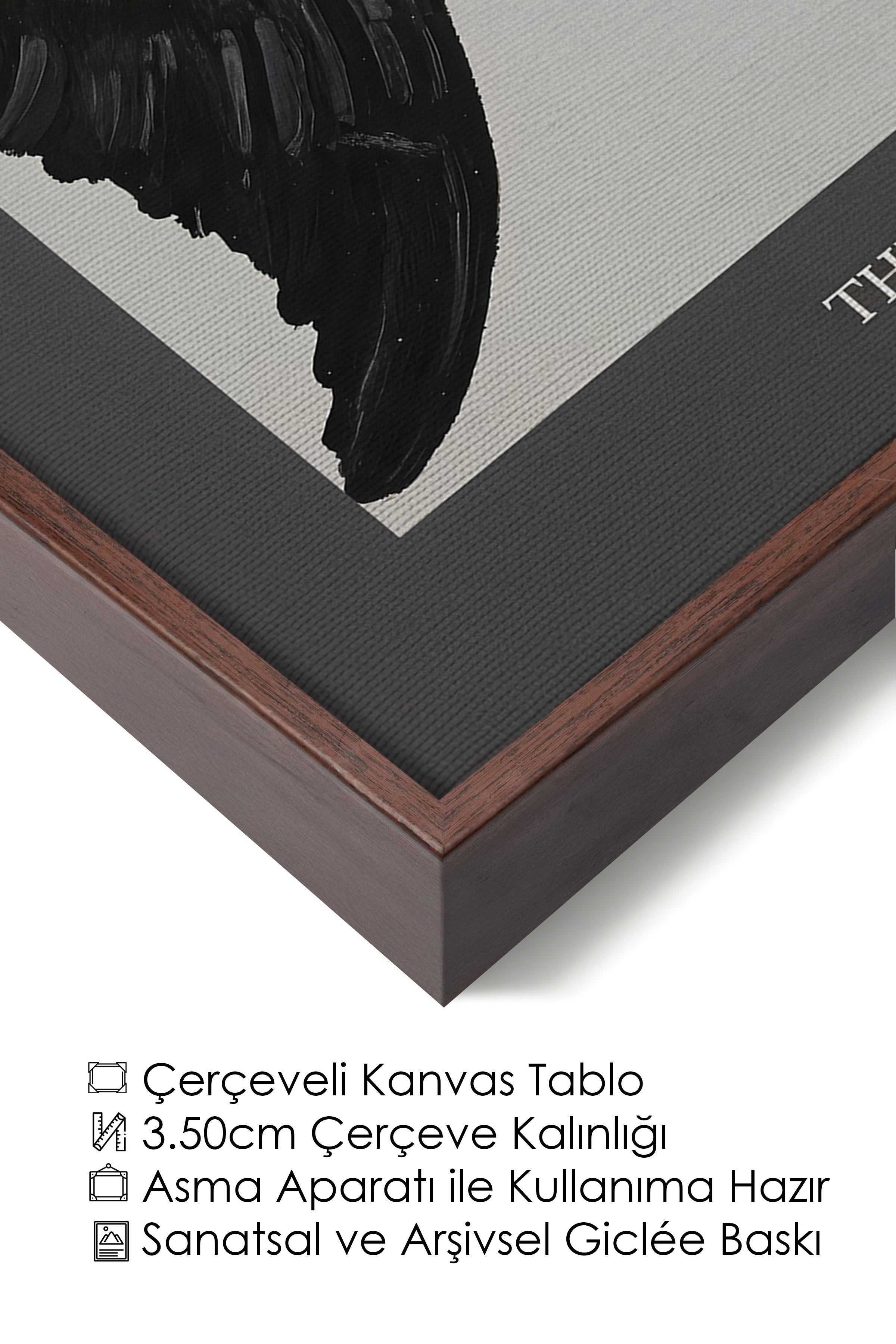 Duvar Tablosu, Lüks Kahverengi Çerçeveli Kanvas Tablo, Ritüel Serisi, Kuş Tablo, NO:115208