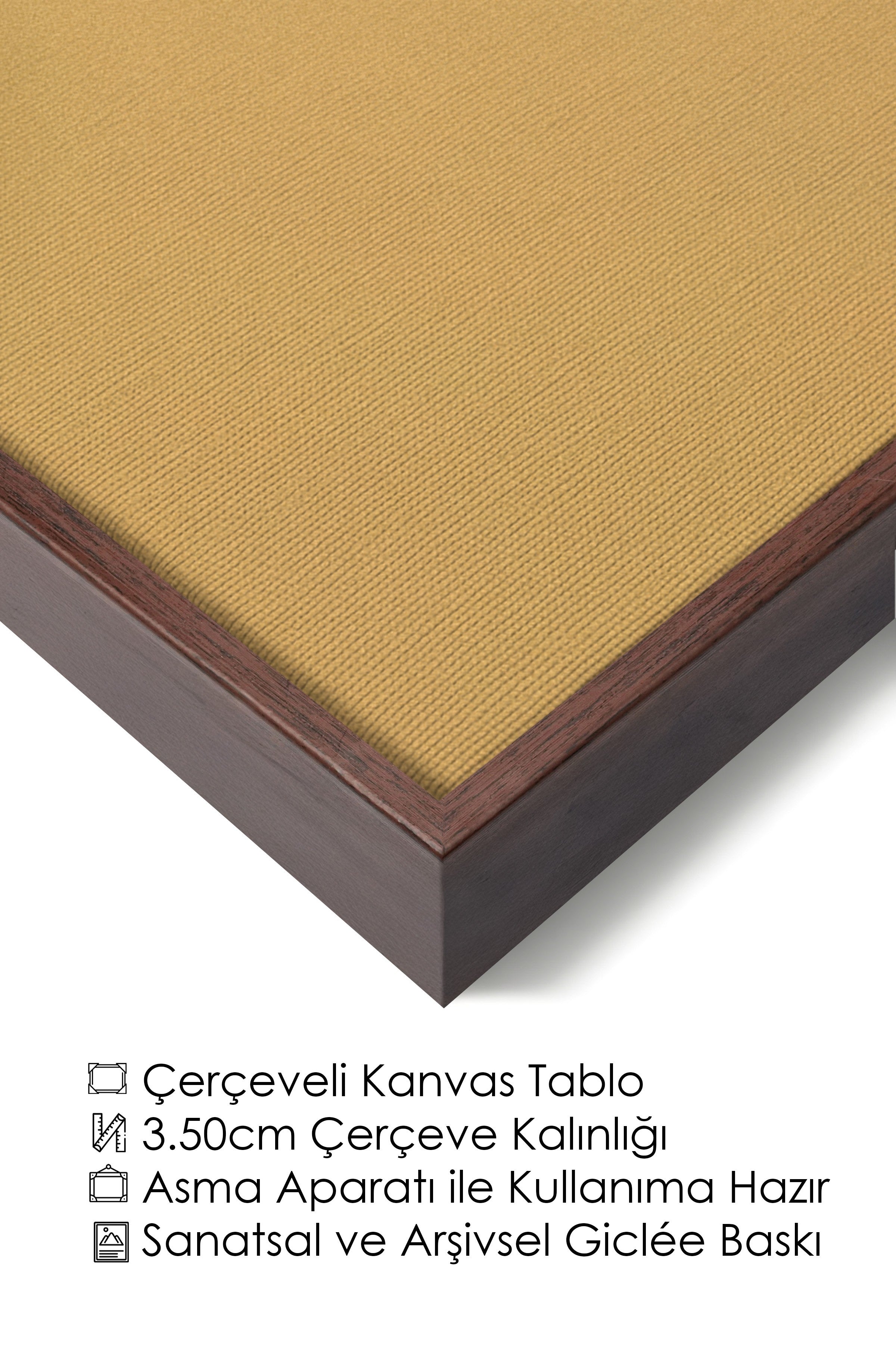 Duvar Tablosu, Lüks Kahverengi Çerçeveli Kanvas Tablo, Ritüel Serisi, Kuş Tablo, NO:115224