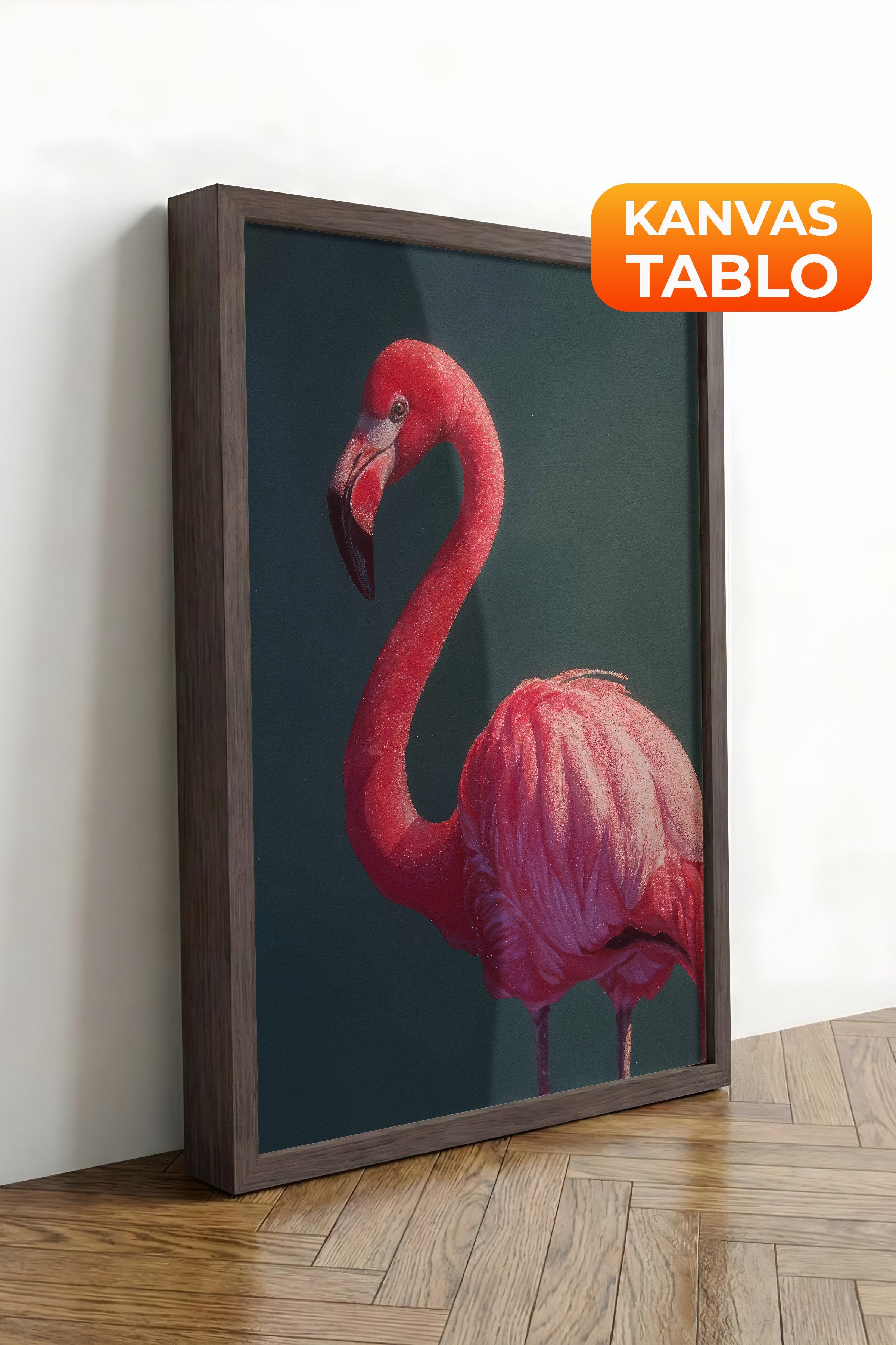 Duvar Tablosu, Lüks Kahverengi Çerçeveli Kanvas Tablo, Ritüel Serisi, Kuş Tablo, NO:115228