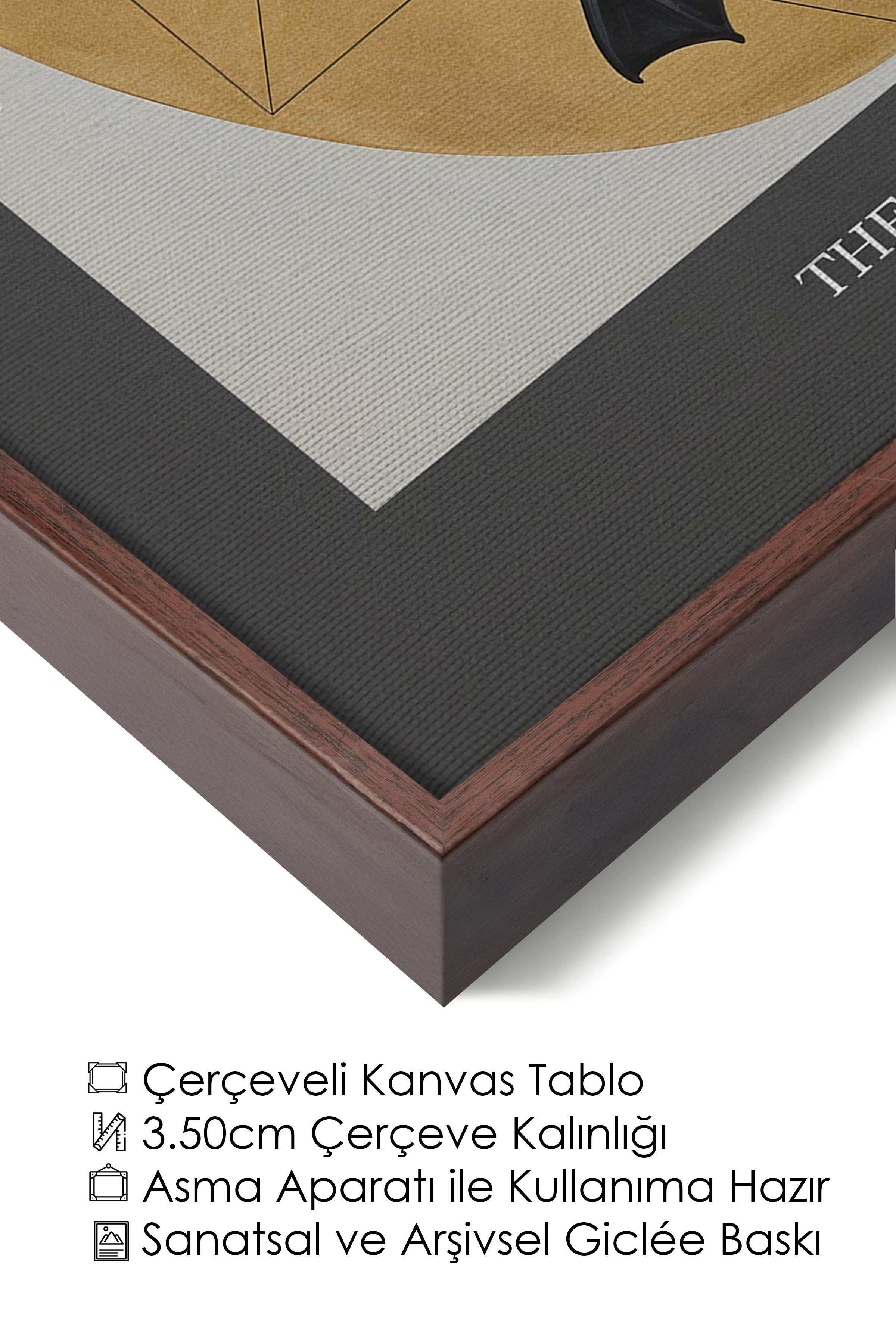 Duvar Tablosu, Lüks Kahverengi Çerçeveli Kanvas Tablo, Ritüel Serisi, Kuş Tablo, NO:115230