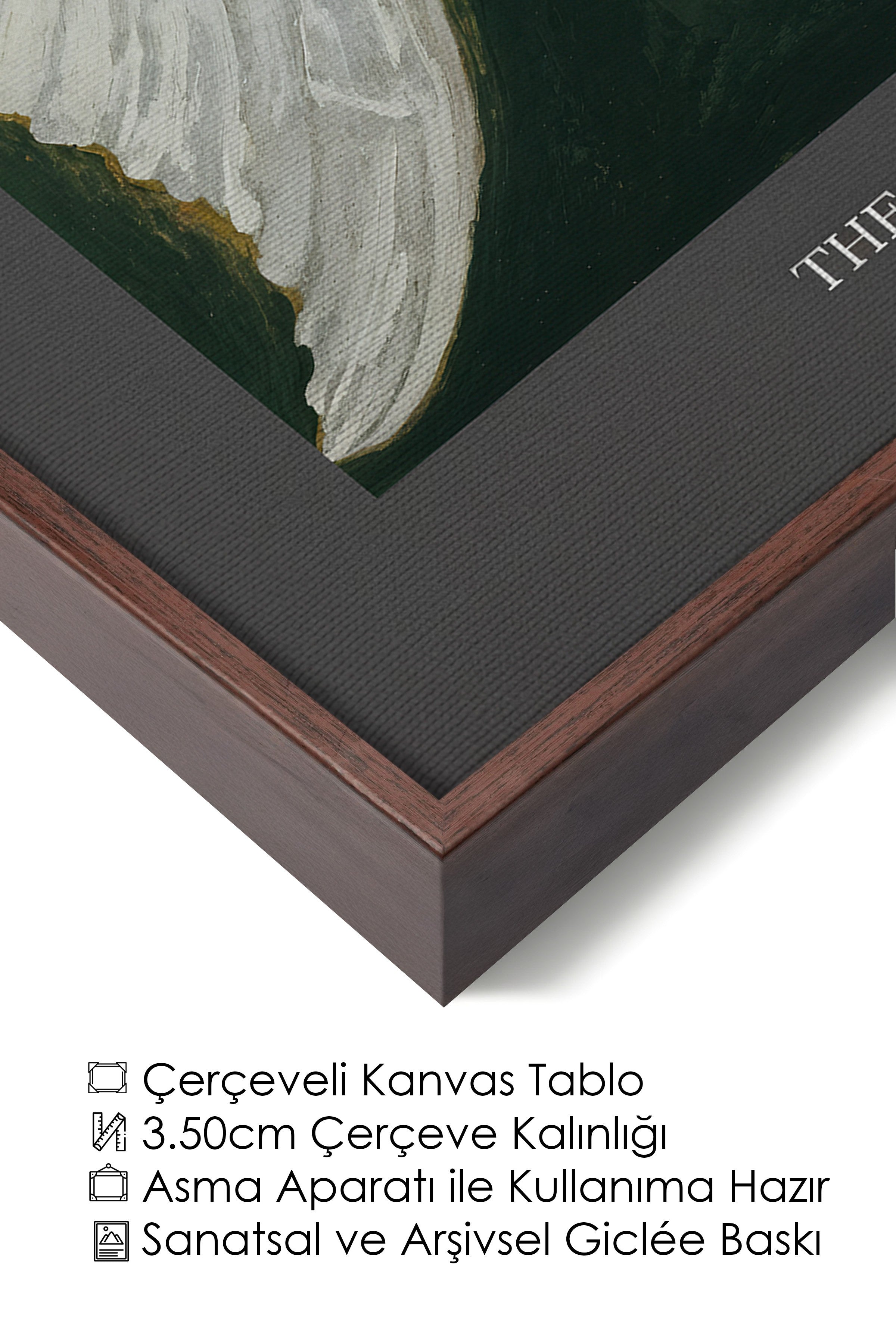 Duvar Tablosu, Lüks Kahverengi Çerçeveli Kanvas Tablo, Ritüel Serisi, Kuş Tablo, NO:115232