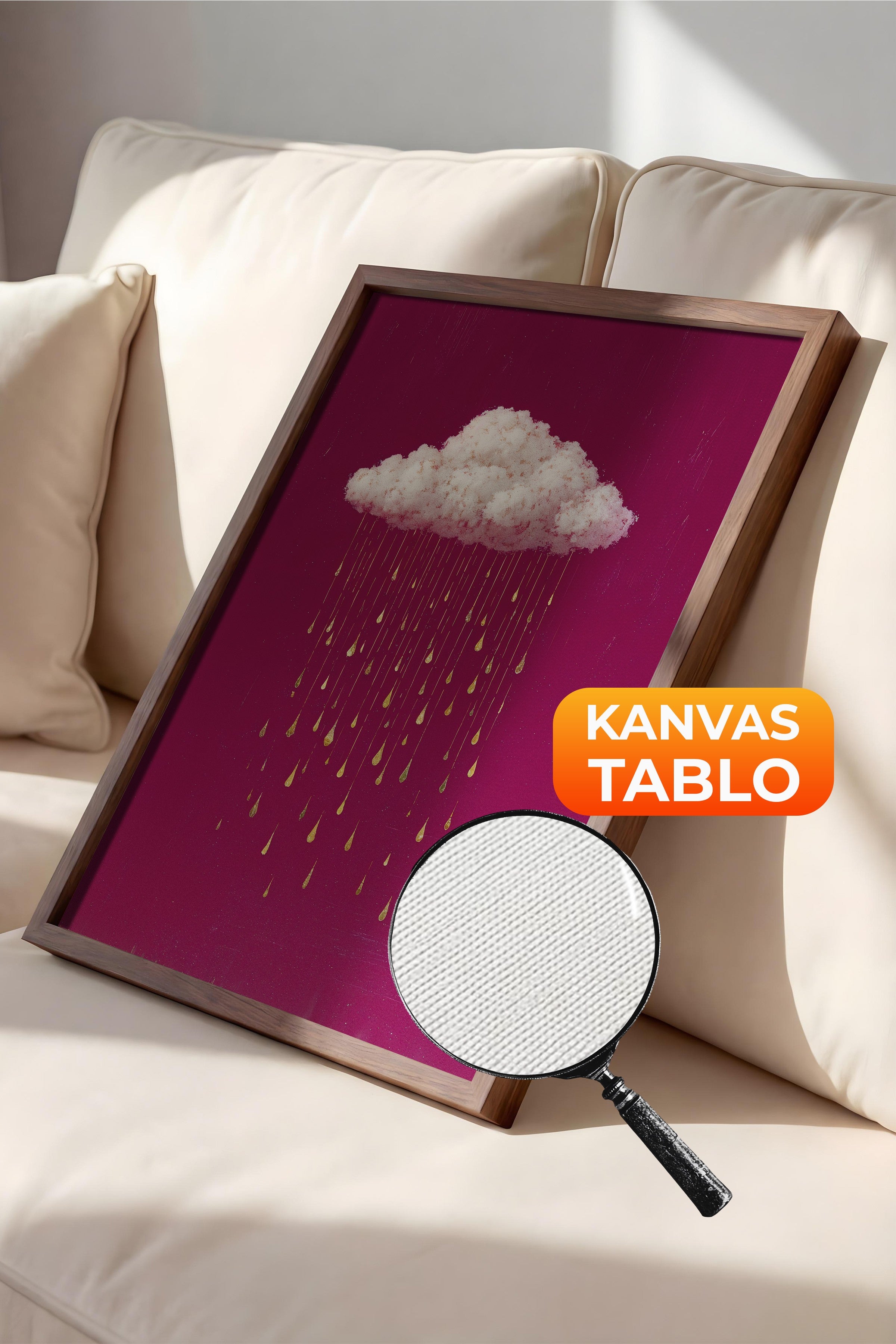 Duvar Tablosu, Lüks Kahverengi Çerçeveli Kanvas Tablo, Ritüel Serisi, Kuş Tablo, NO:115233