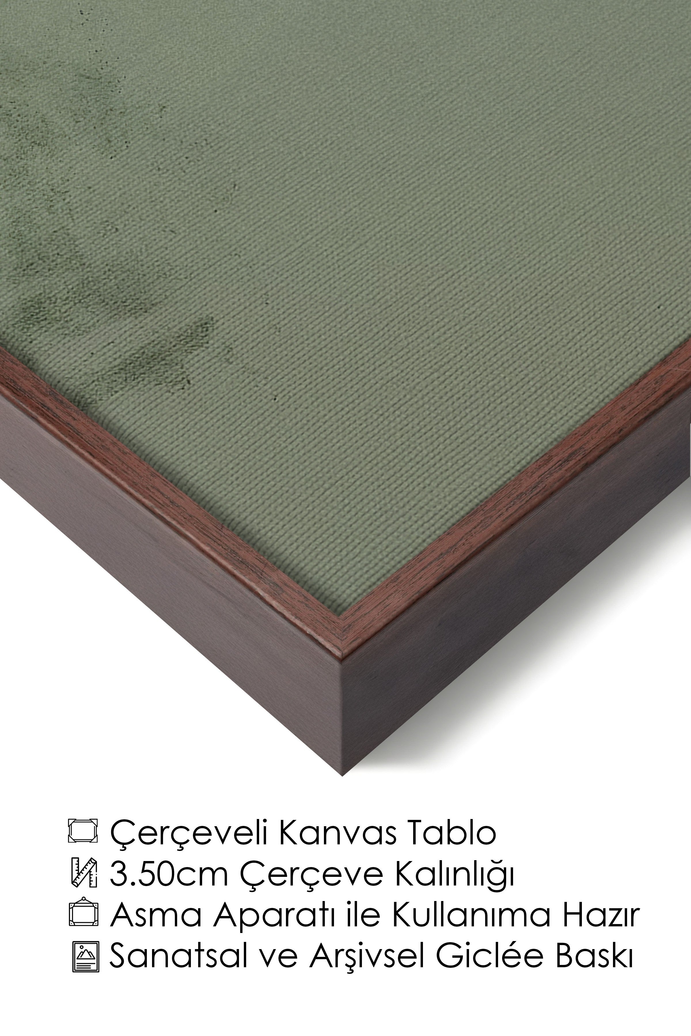 Duvar Tablosu, Lüks Kahverengi Çerçeveli Kanvas Tablo, Ritüel Serisi, Kuş Tablo, NO:115234