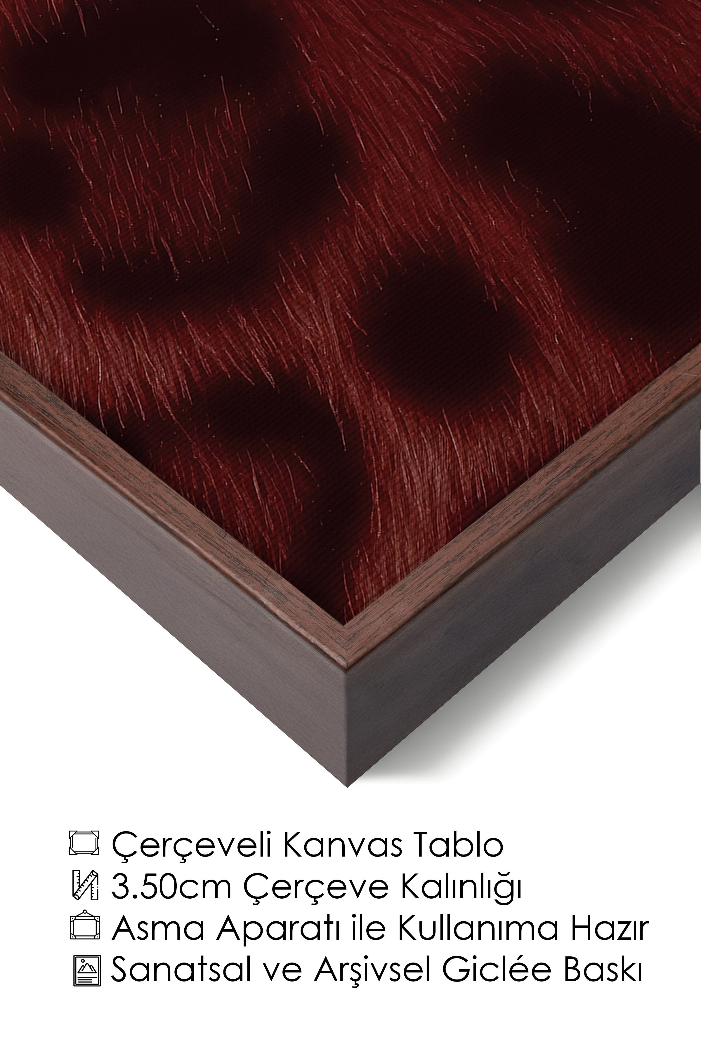Duvar Tablosu, Lüks Kahverengi Çerçeveli Kanvas Tablo, Ritüel Serisi, Leopar Tablo, NO:115237