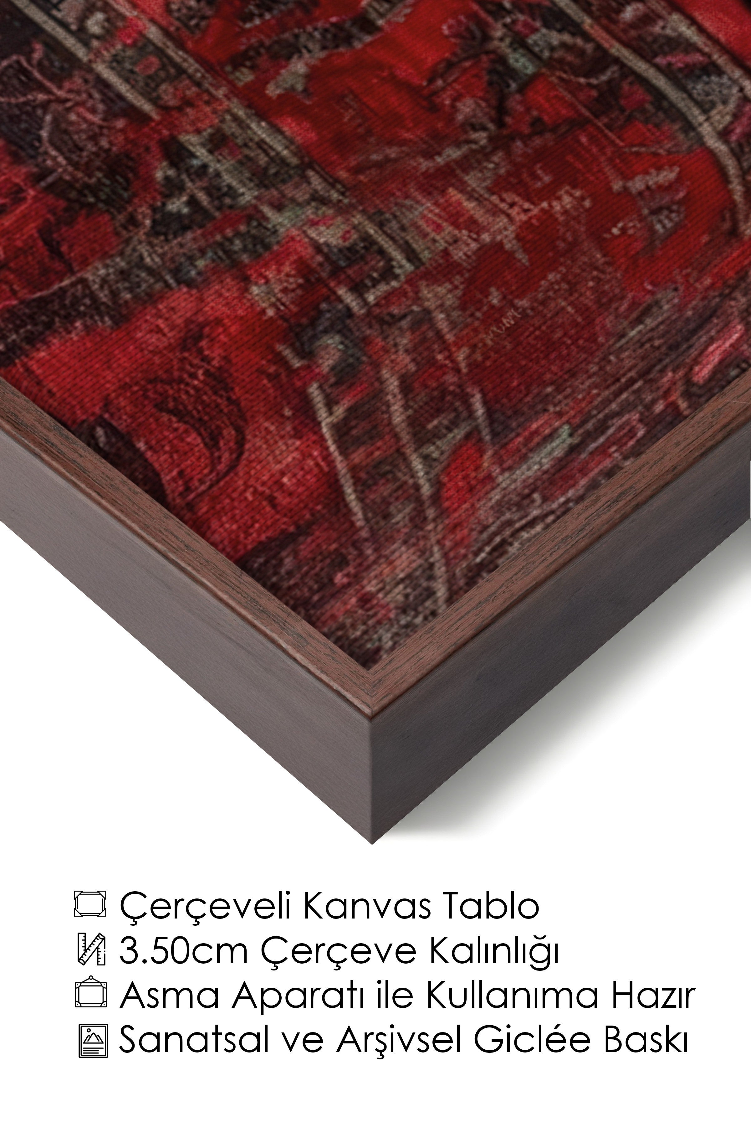 Duvar Tablosu, Lüks Kahverengi Çerçeveli Kanvas Tablo, Ritüel Serisi, Leopar Tablo, NO:115238