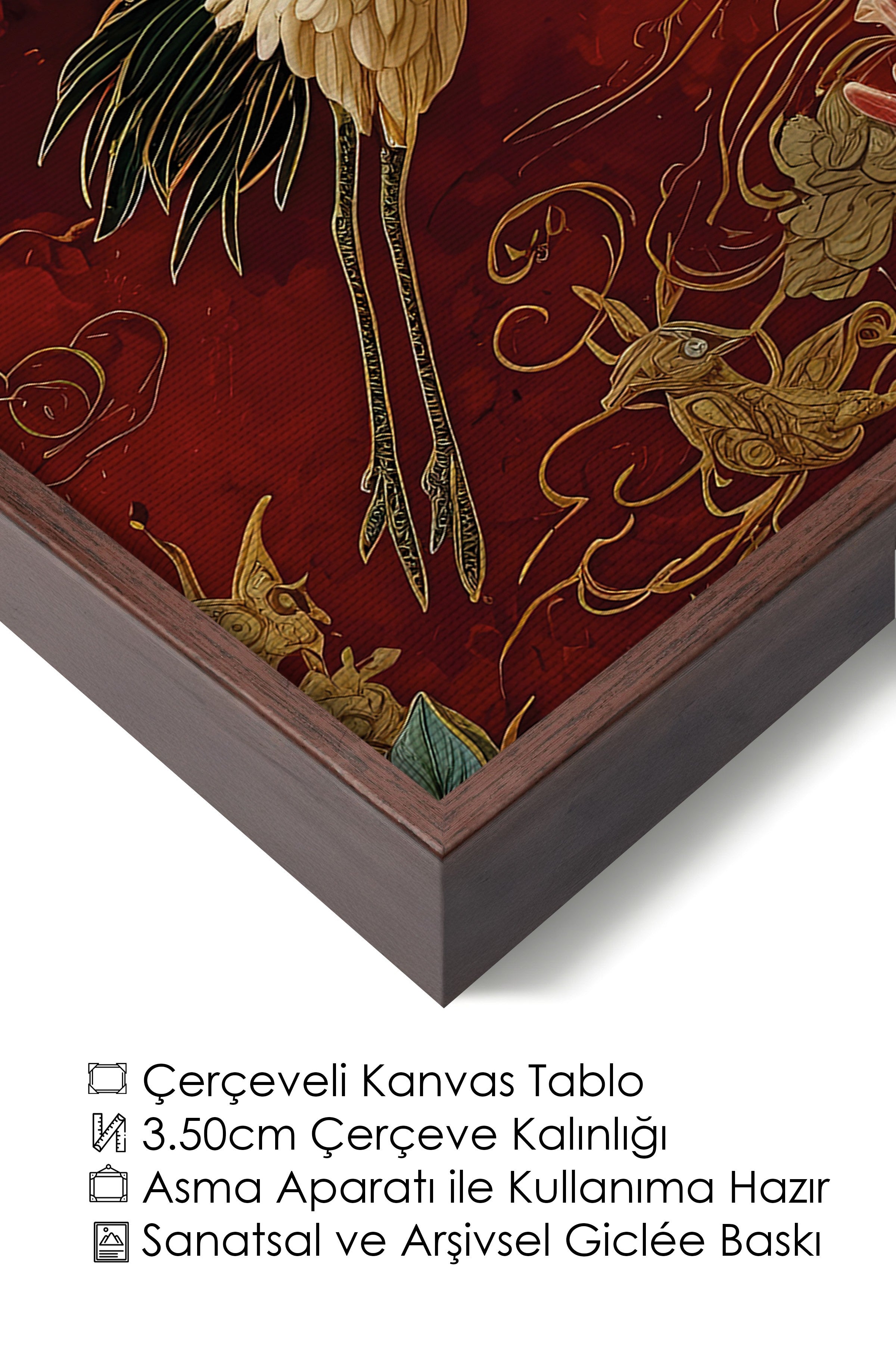 Duvar Tablosu, Lüks Kahverengi Çerçeveli Kanvas Tablo, Ritüel Serisi, Leopar Tablo, NO:115252