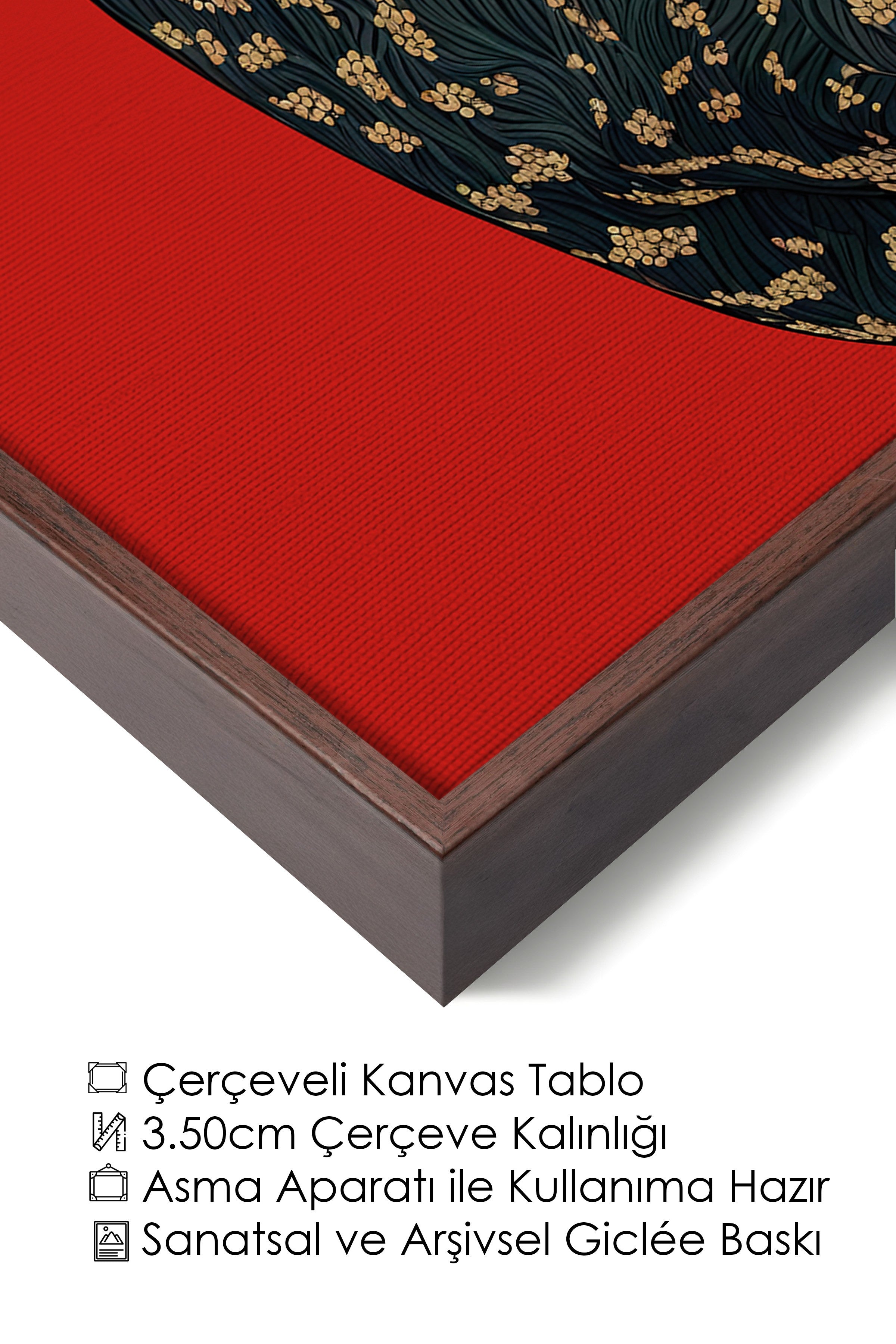 Duvar Tablosu, Lüks Kahverengi Çerçeveli Kanvas Tablo, Ritüel Serisi, Leopar Tablo, NO:115272