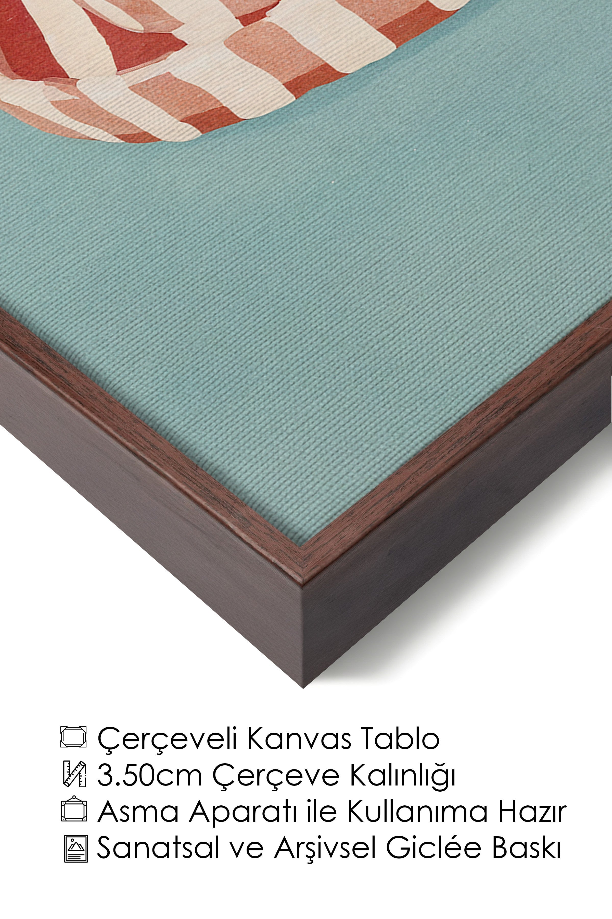 Duvar Tablosu, Lüks Kahverengi Çerçeveli Kanvas Tablo, Ritüel Serisi, Maximalist Tablo, NO:115193