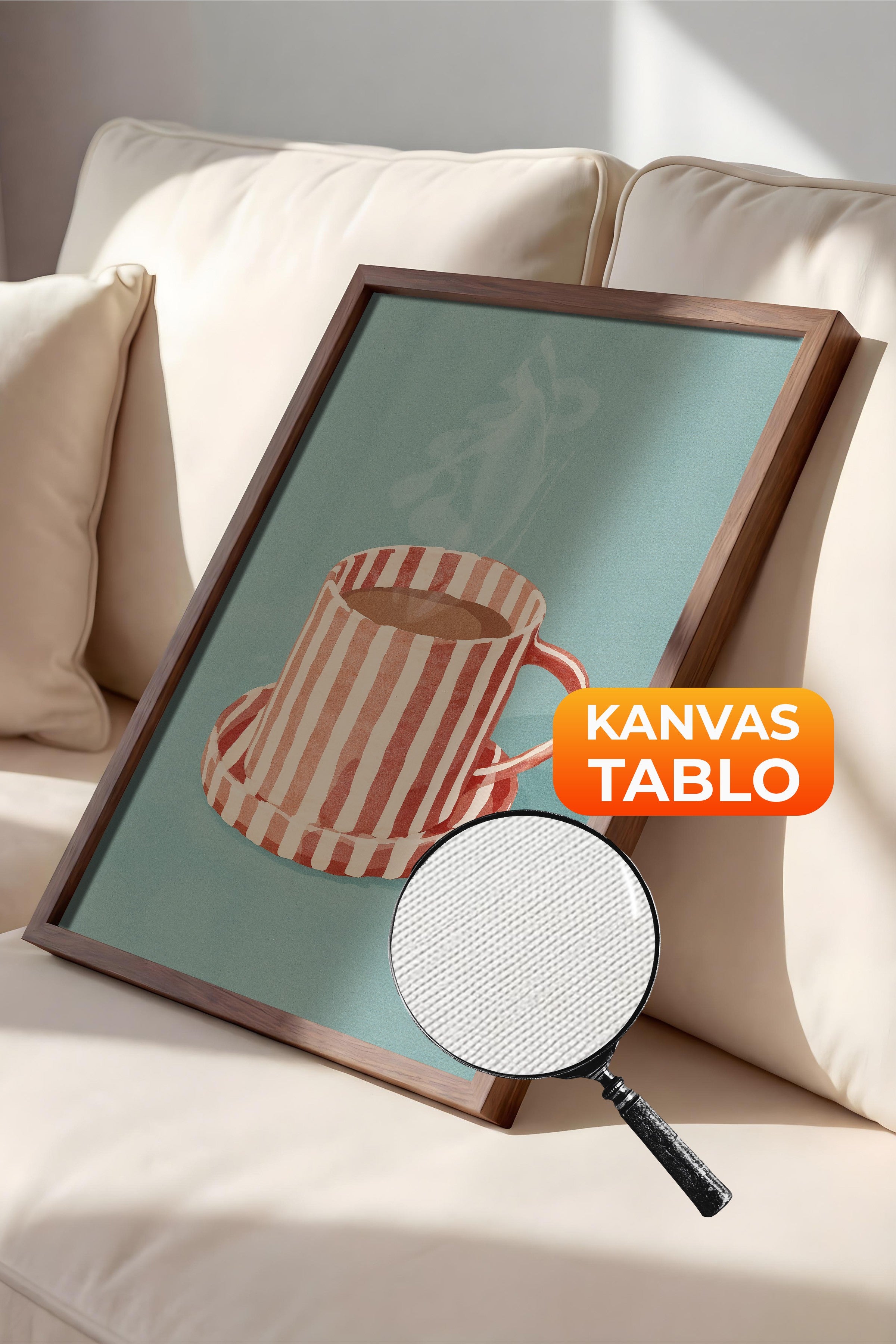 Duvar Tablosu, Lüks Kahverengi Çerçeveli Kanvas Tablo, Ritüel Serisi, Maximalist Tablo, NO:115193