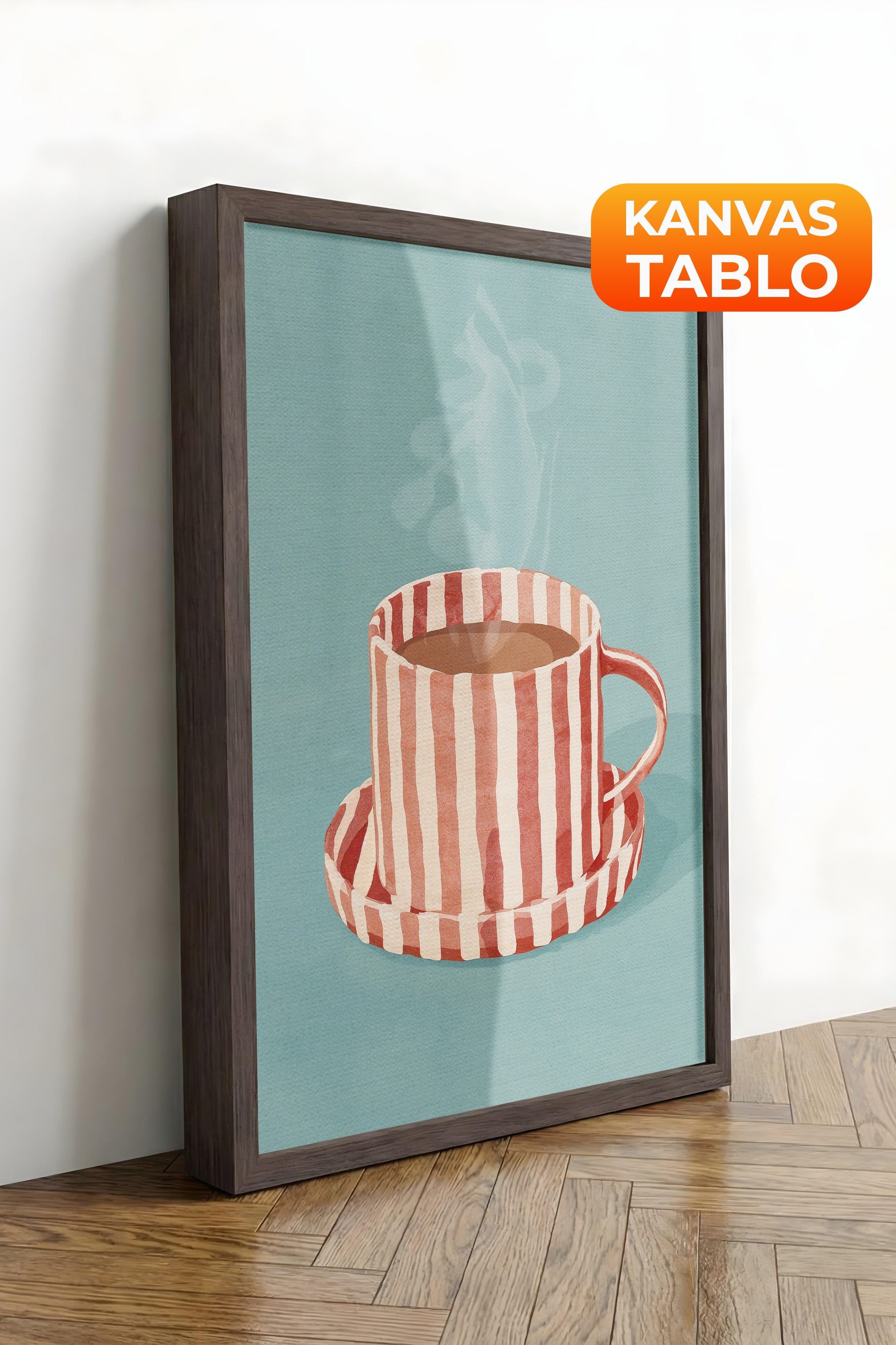 Duvar Tablosu, Lüks Kahverengi Çerçeveli Kanvas Tablo, Ritüel Serisi, Maximalist Tablo, NO:115193