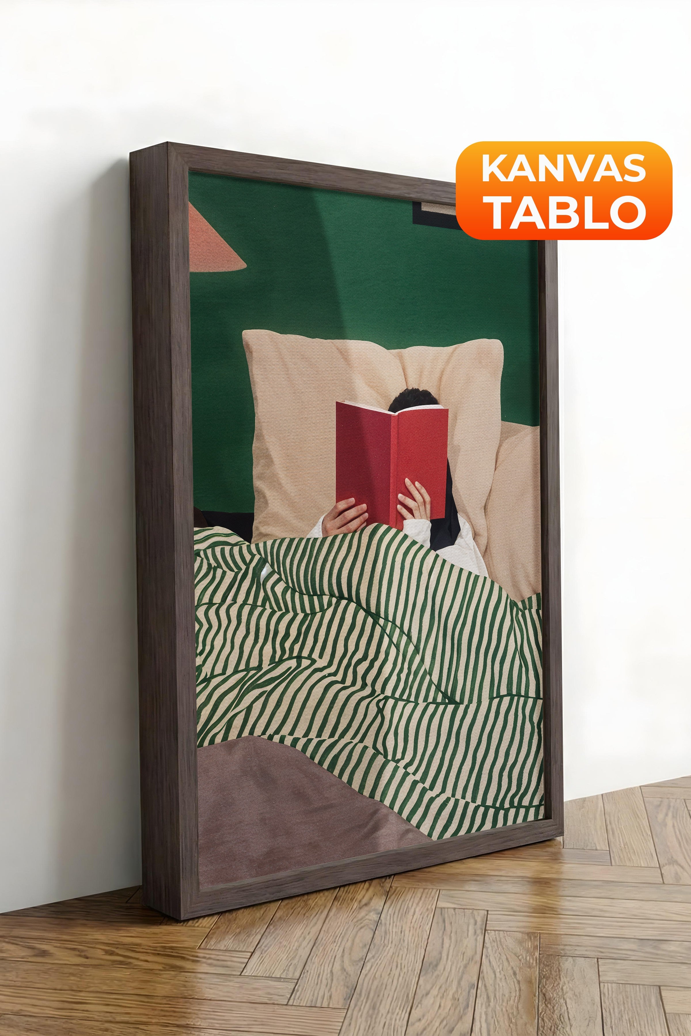Duvar Tablosu, Lüks Kahverengi Çerçeveli Kanvas Tablo, Ritüel Serisi, Maximalist Tablo, NO:115195