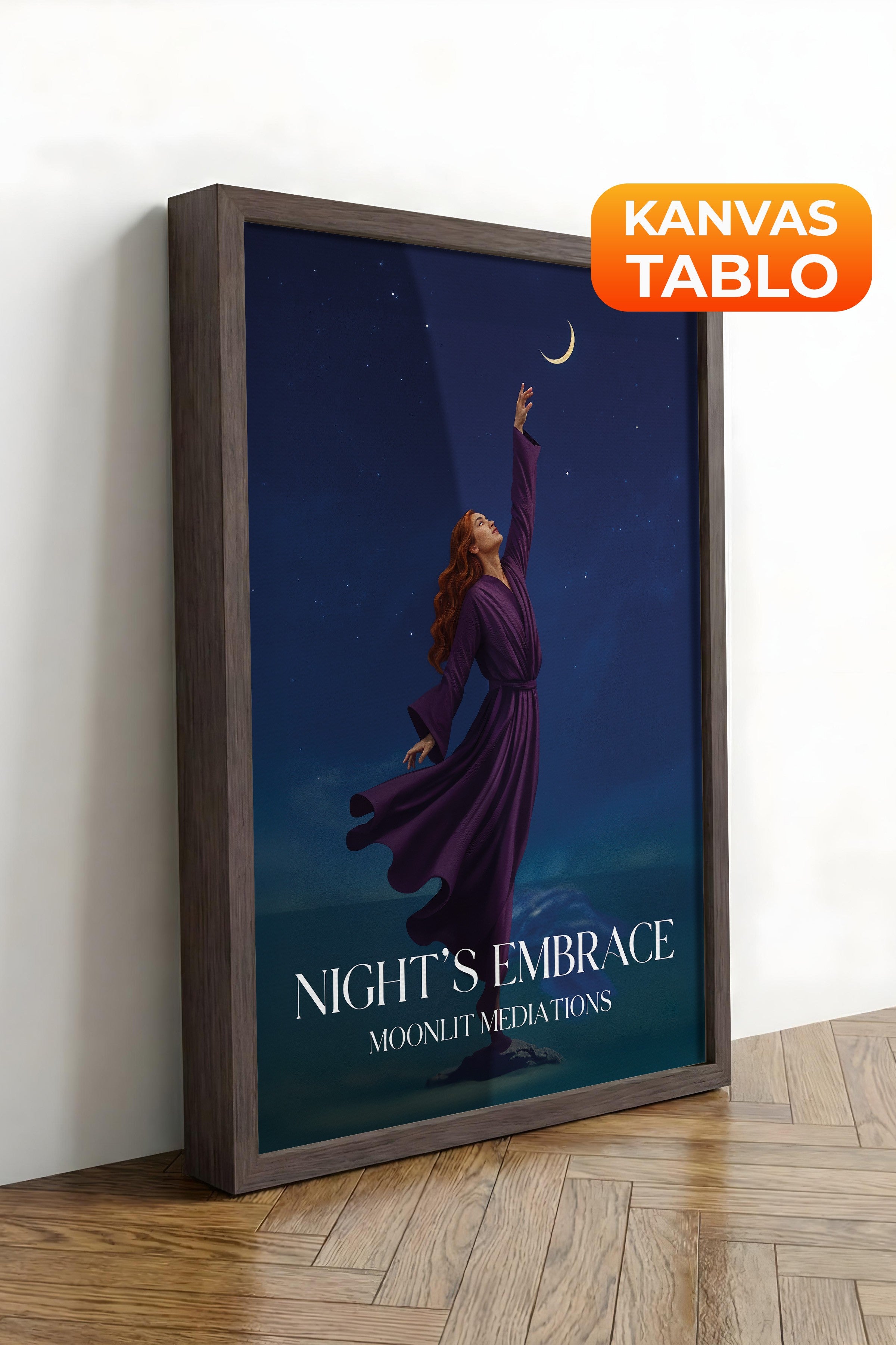 Duvar Tablosu, Lüks Kahverengi Çerçeveli Kanvas Tablo, Ritüel Serisi, Maximalist Tablo, NO:115201