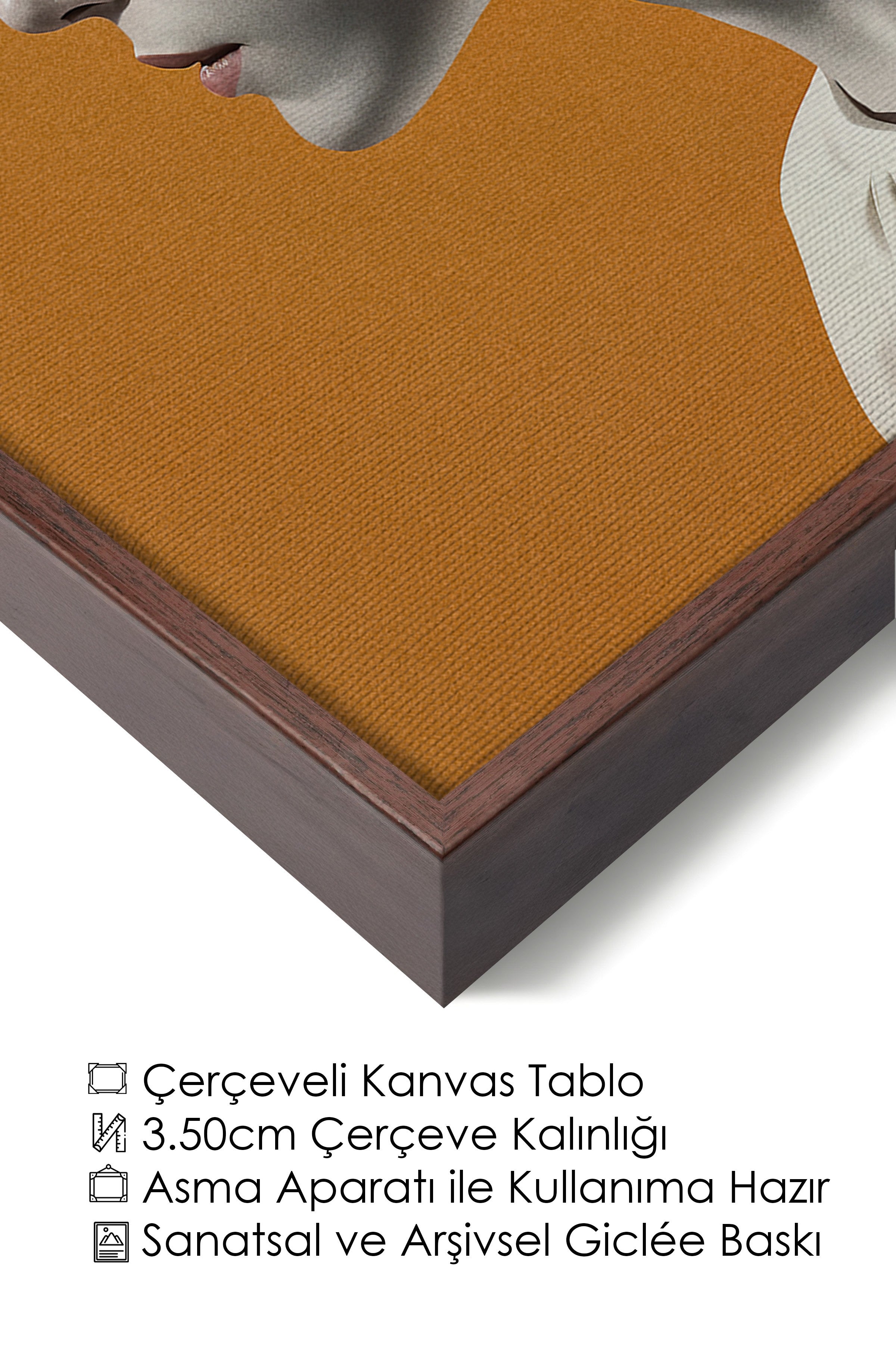 Duvar Tablosu, Lüks Kahverengi Çerçeveli Kanvas Tablo, Ritüel Serisi, NO:115226