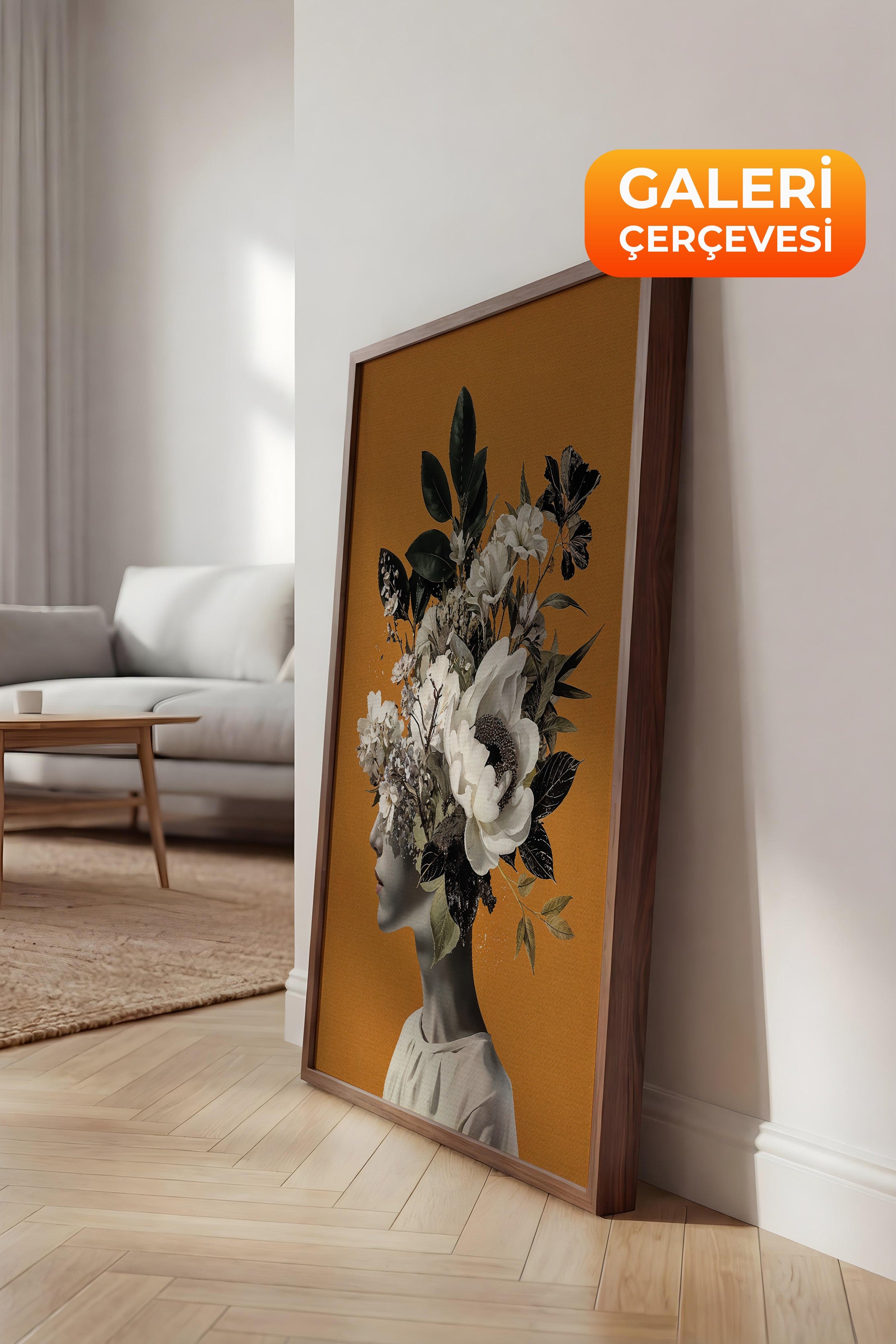 Duvar Tablosu, Lüks Kahverengi Çerçeveli Kanvas Tablo, Ritüel Serisi, NO:115226