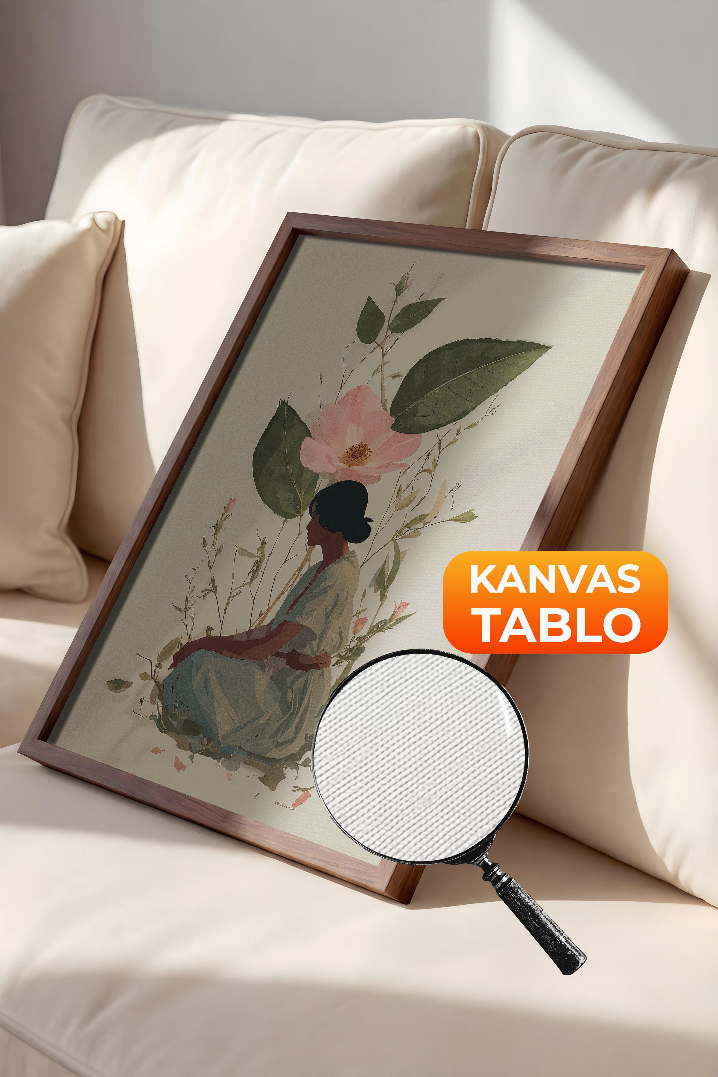 Duvar Tablosu, Lüks Kahverengi Çerçeveli Kanvas Tablo, Ritüel Serisi, NO:115240