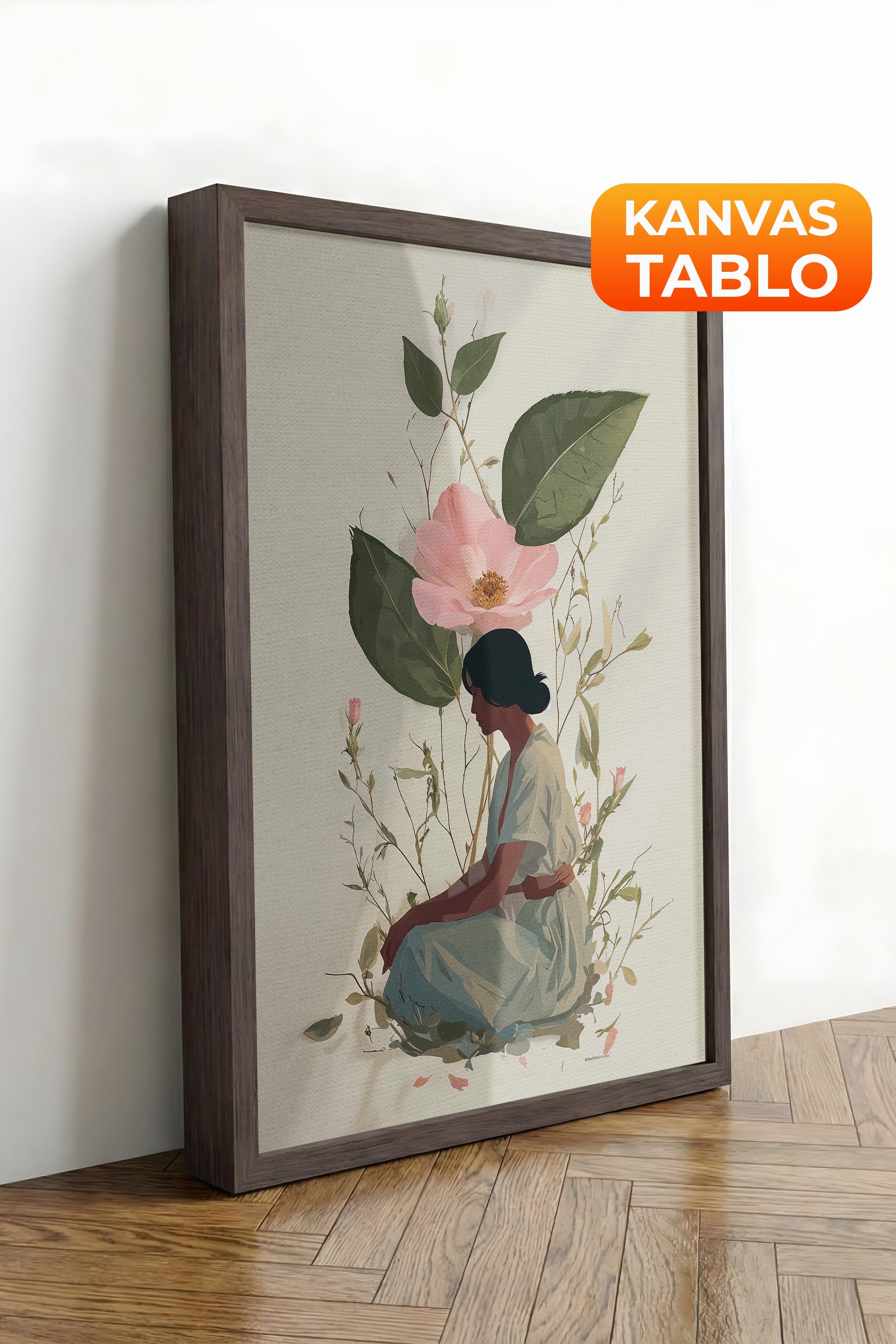 Duvar Tablosu, Lüks Kahverengi Çerçeveli Kanvas Tablo, Ritüel Serisi, NO:115240