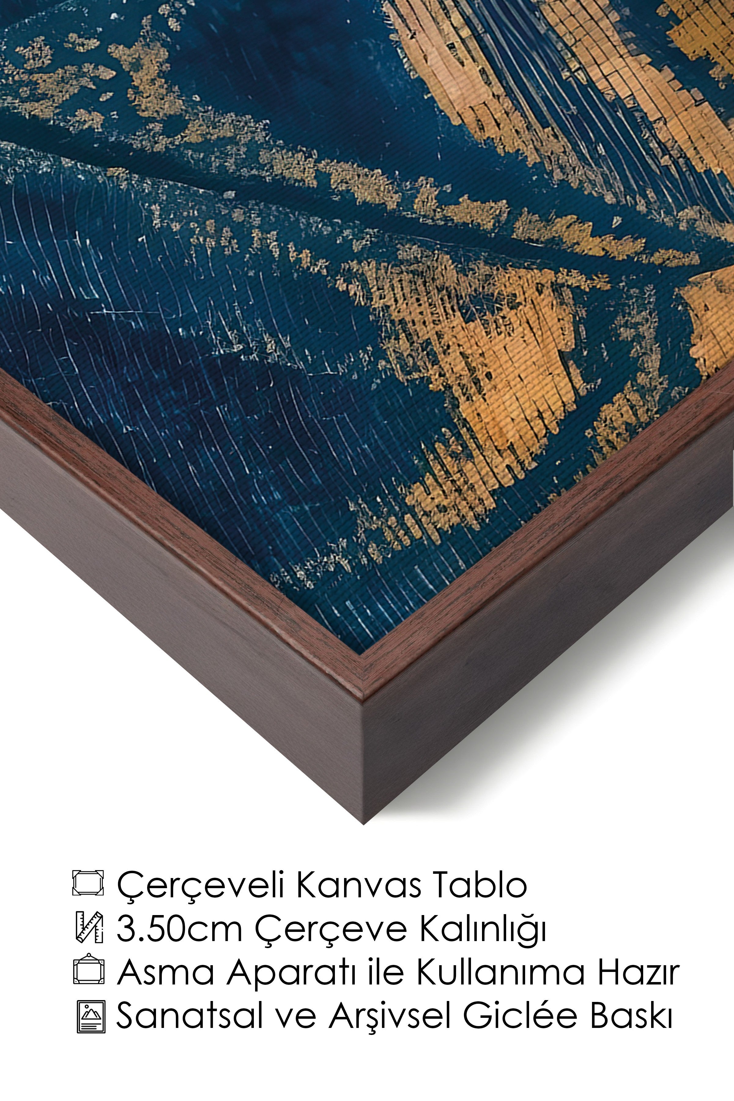 Duvar Tablosu, Lüks Kahverengi Çerçeveli Kanvas Tablo, Ritüel Serisi, NO:115255