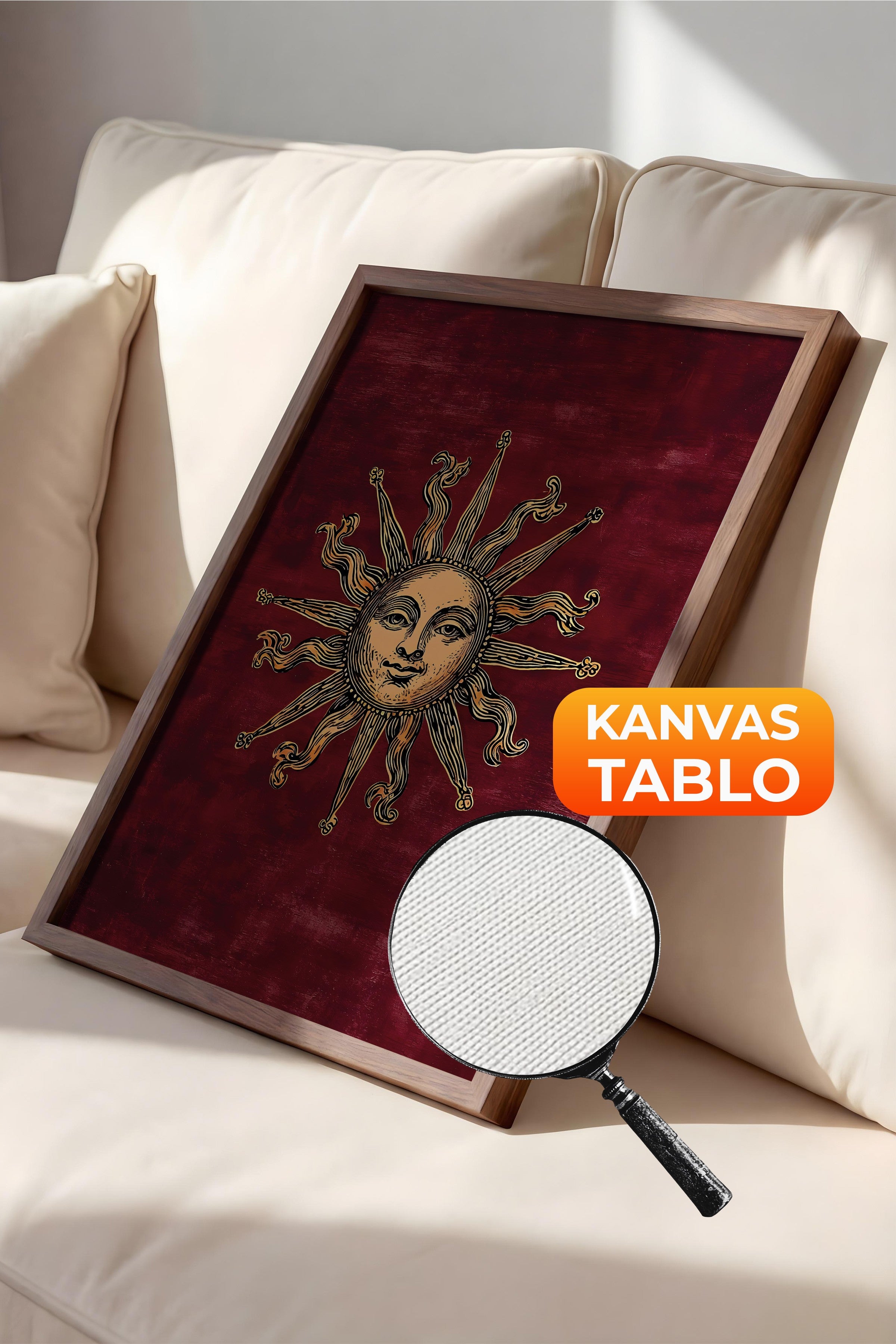 Duvar Tablosu, Lüks Kahverengi Çerçeveli Kanvas Tablo, Ritüel Serisi, NO:115256