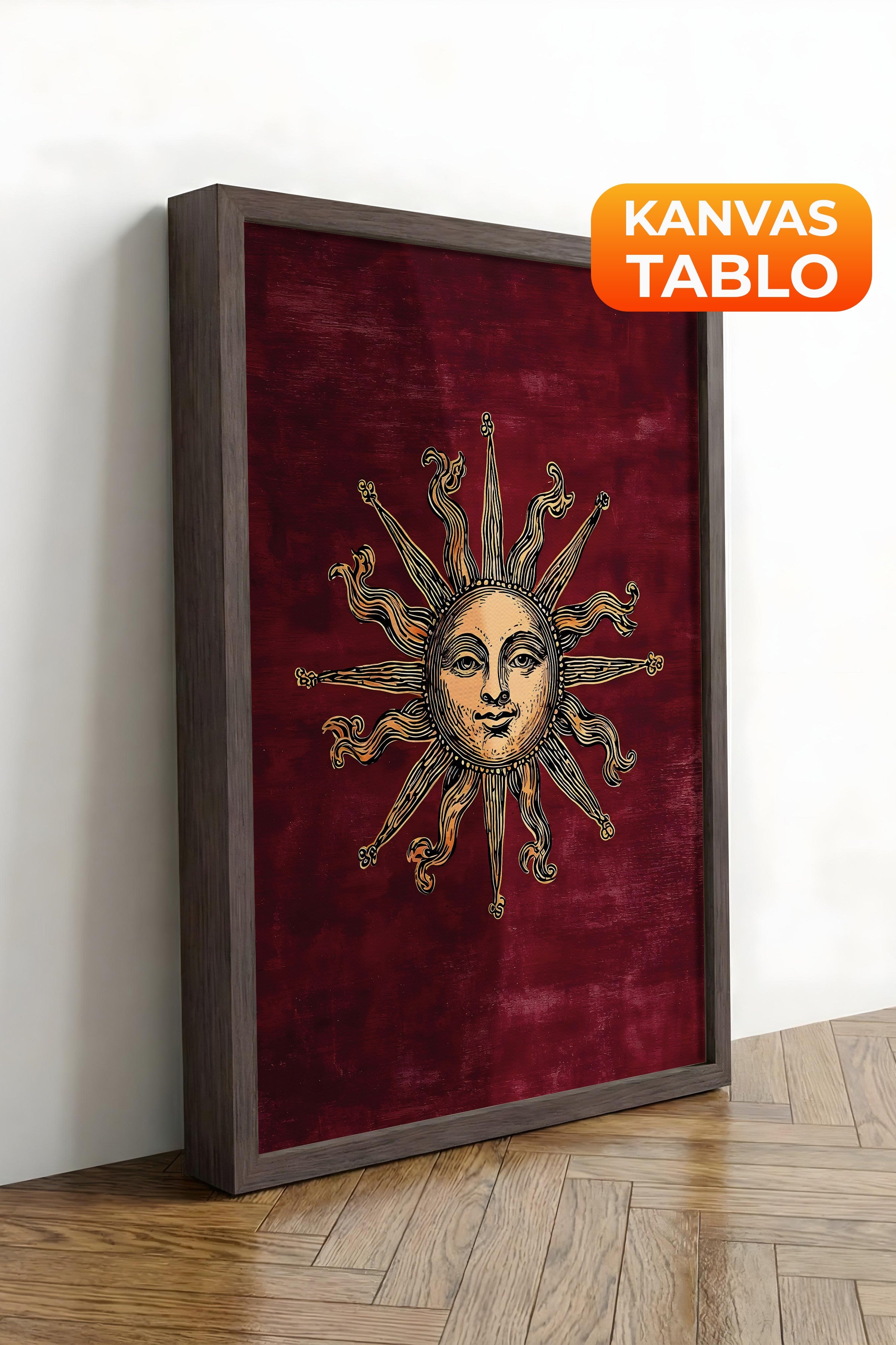 Duvar Tablosu, Lüks Kahverengi Çerçeveli Kanvas Tablo, Ritüel Serisi, NO:115256