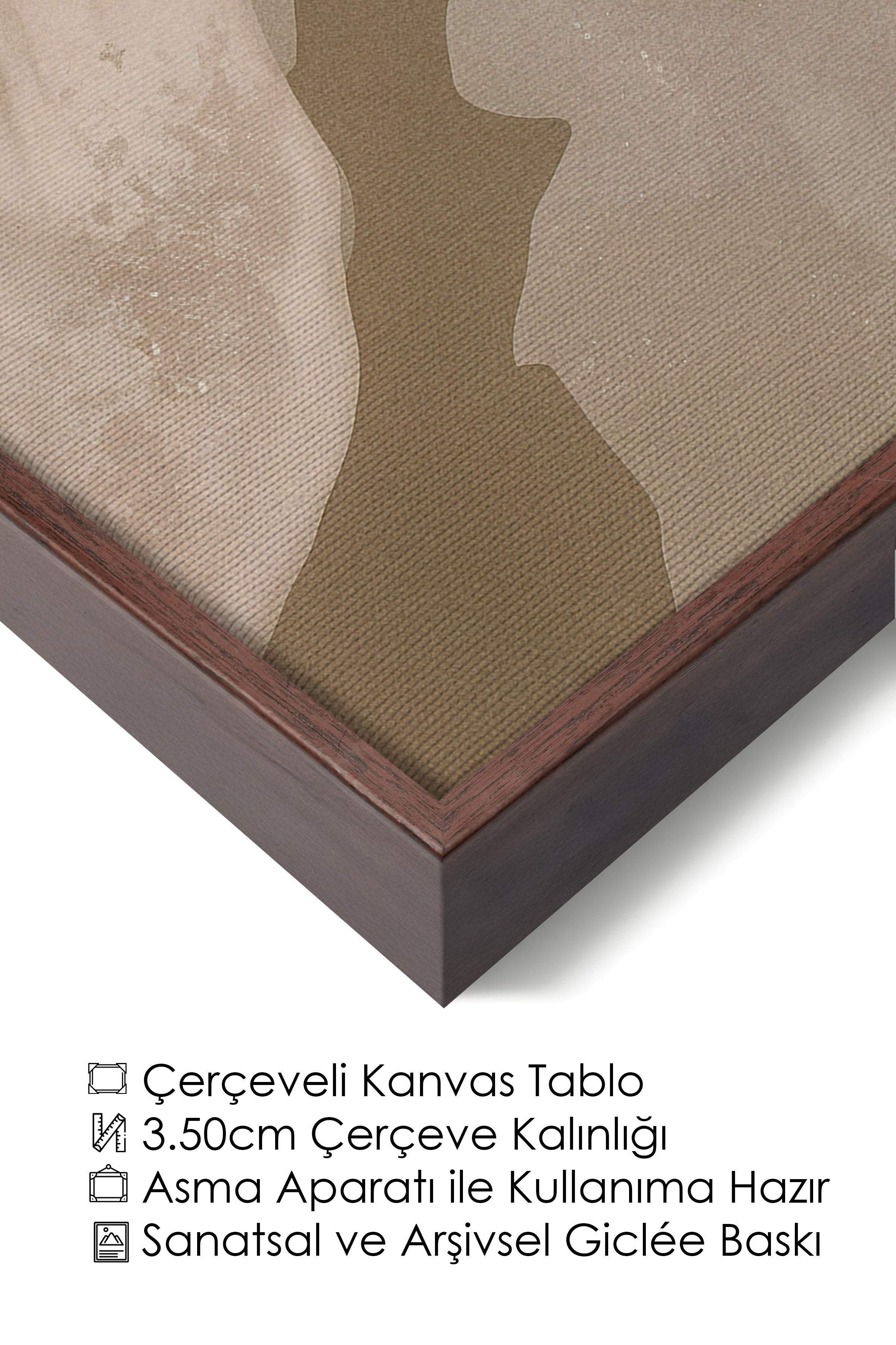 Duvar Tablosu, Lüks Kahverengi Çerçeveli Kanvas Tablo, Ritüel Serisi, Vintage Tablo, NO:115187