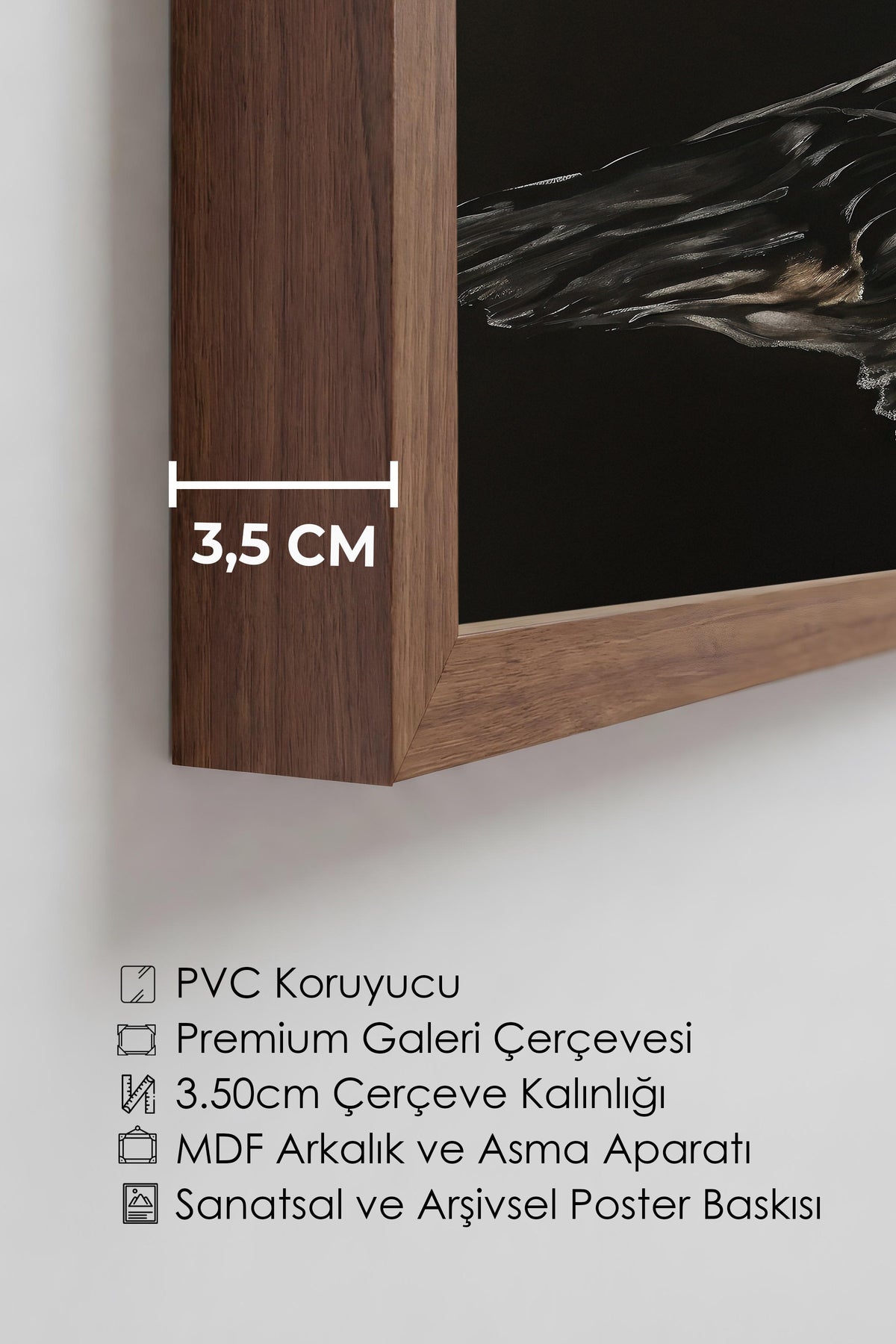Duvar Tablosu, Lüks Kahverengi Çerçeveli Tablo ve Poster, Ritüel Serisi, Kuş Tablo, NO:115202