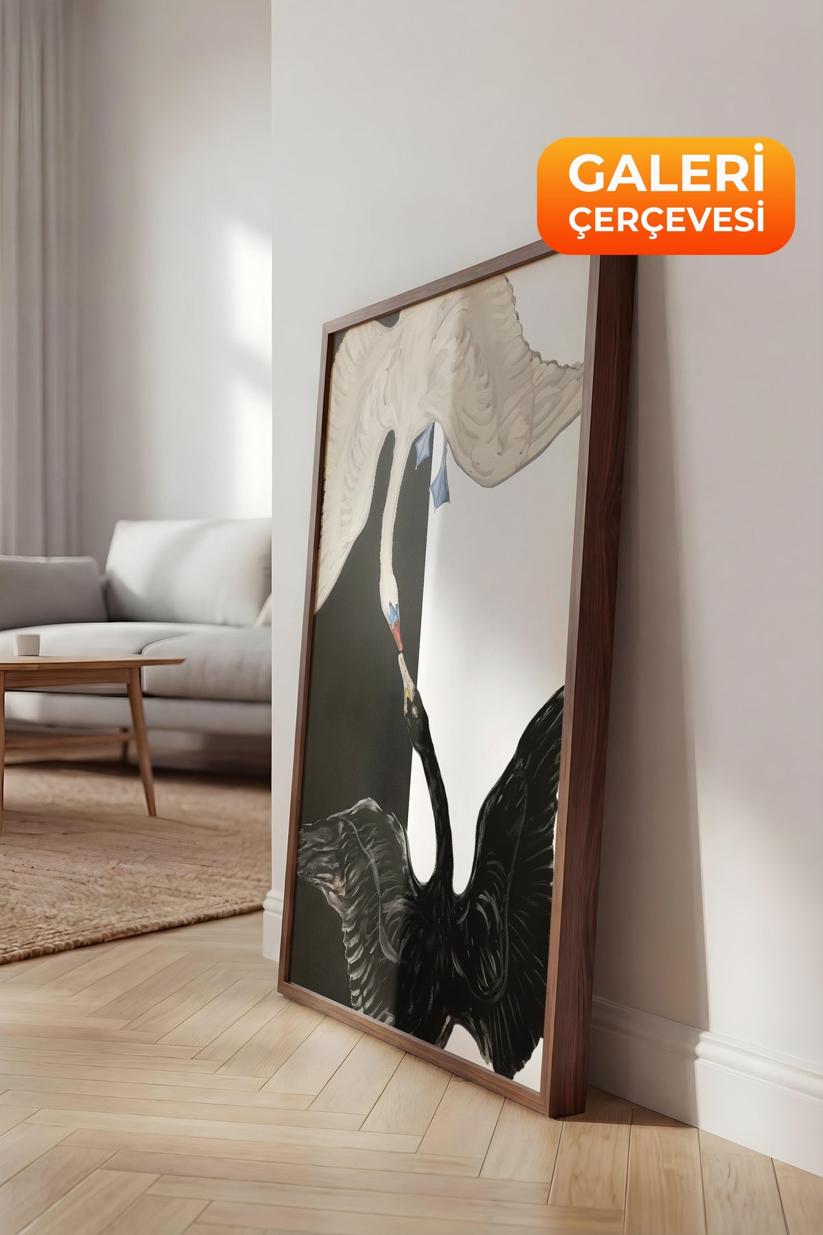 Duvar Tablosu, Lüks Kahverengi Çerçeveli Tablo ve Poster, Ritüel Serisi, Kuş Tablo, NO:115202