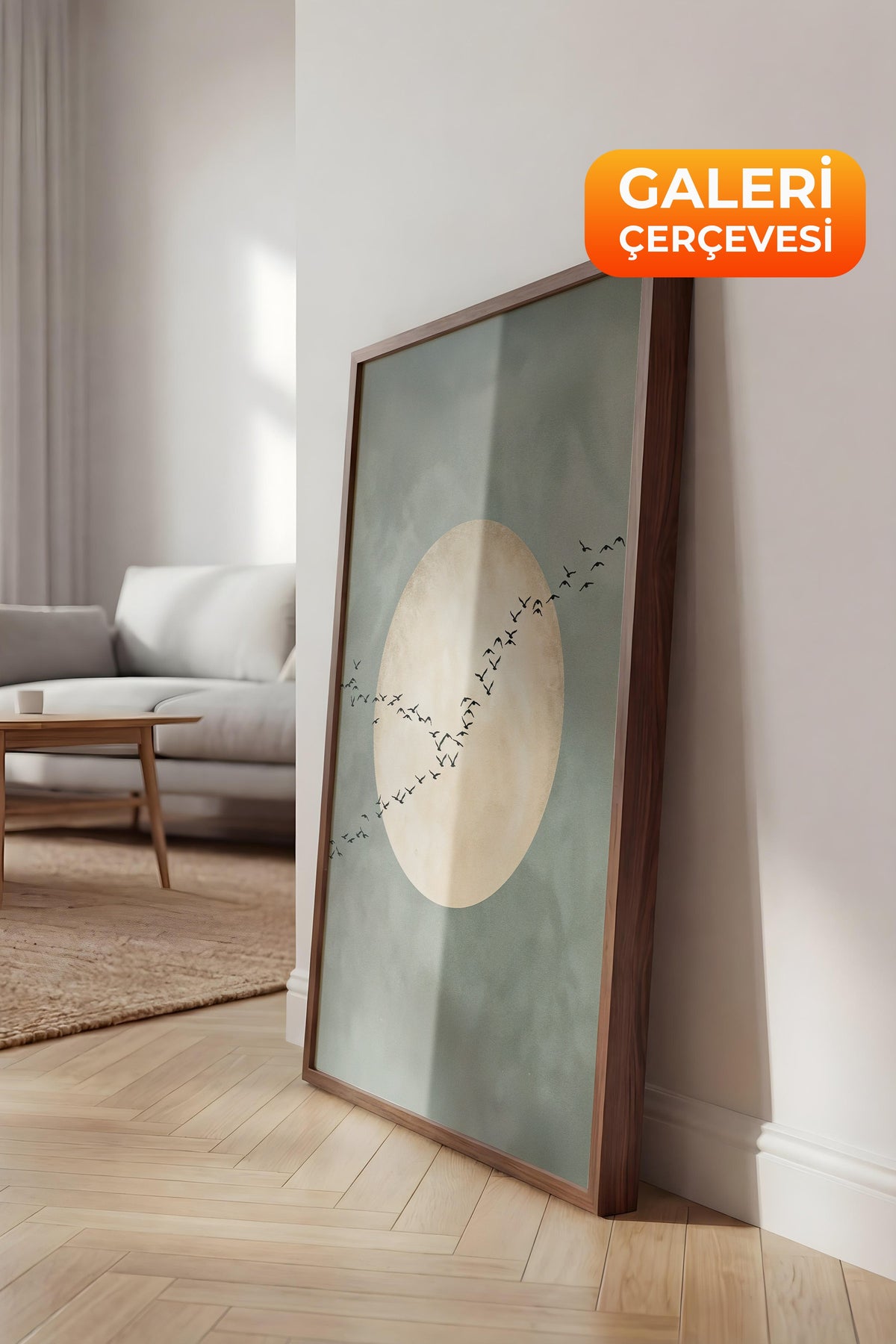 Duvar Tablosu, Lüks Kahverengi Çerçeveli Tablo ve Poster, Ritüel Serisi, Kuş Tablo, NO:115213