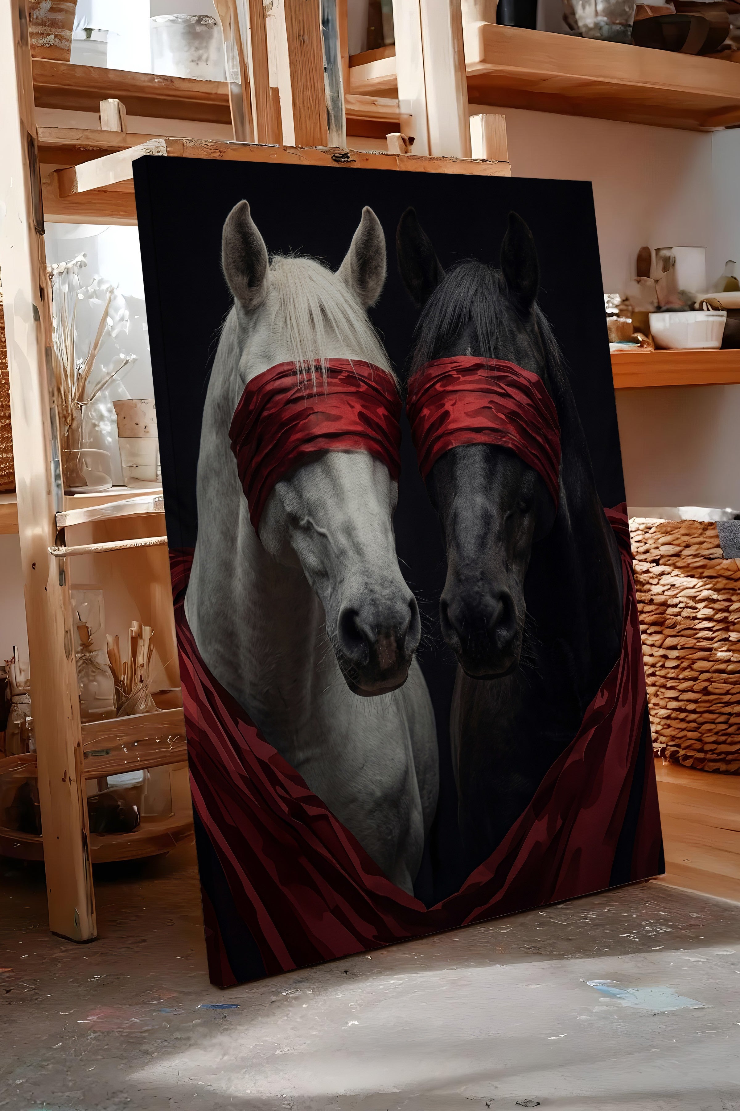 Duvar Tablosu, Lüks Kanvas Tablo, Ritüel Serisi, At Tablo, NO:115189