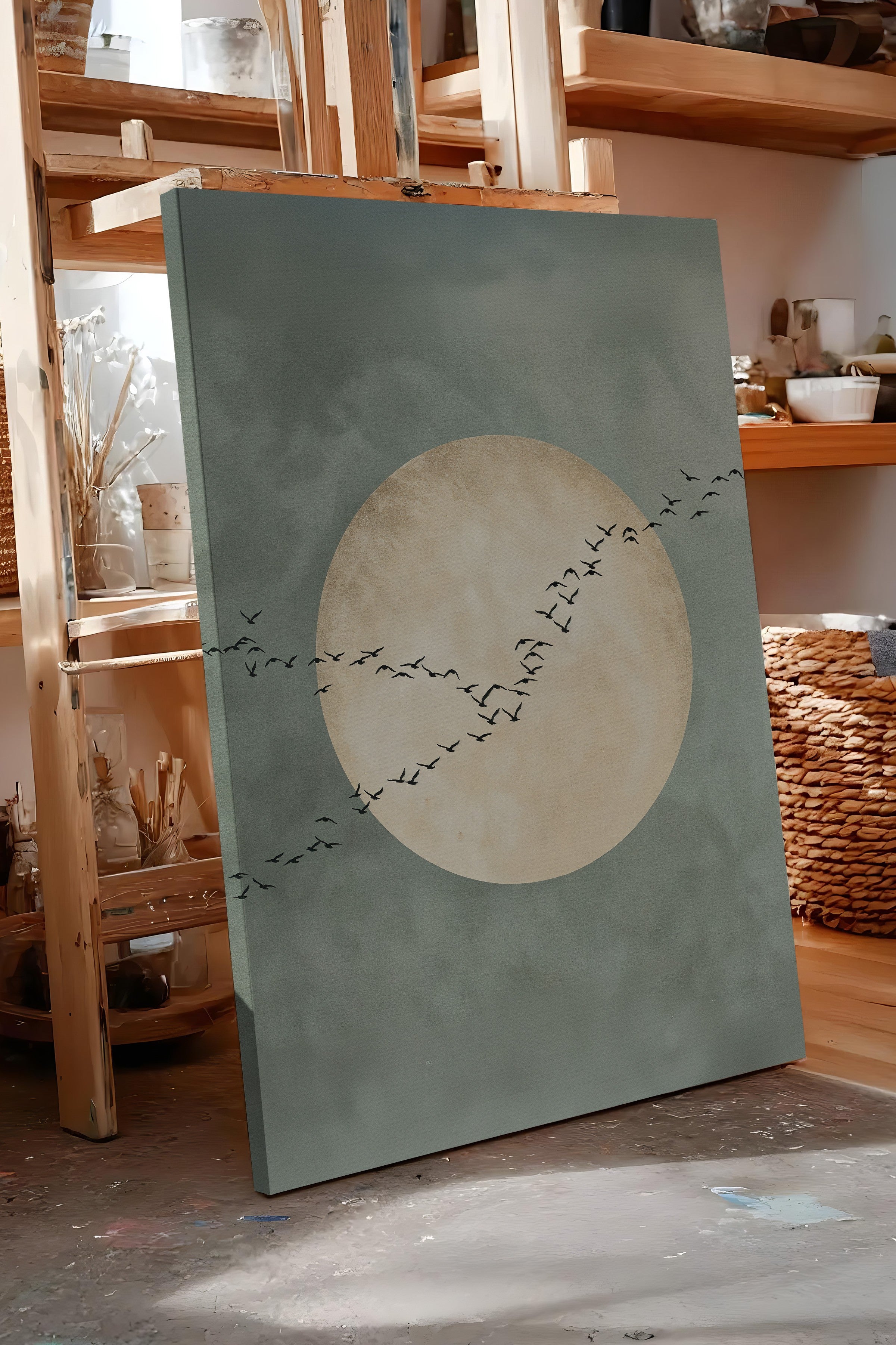 Duvar Tablosu, Lüks Kanvas Tablo, Ritüel Serisi, Kuş Tablo, NO:115213