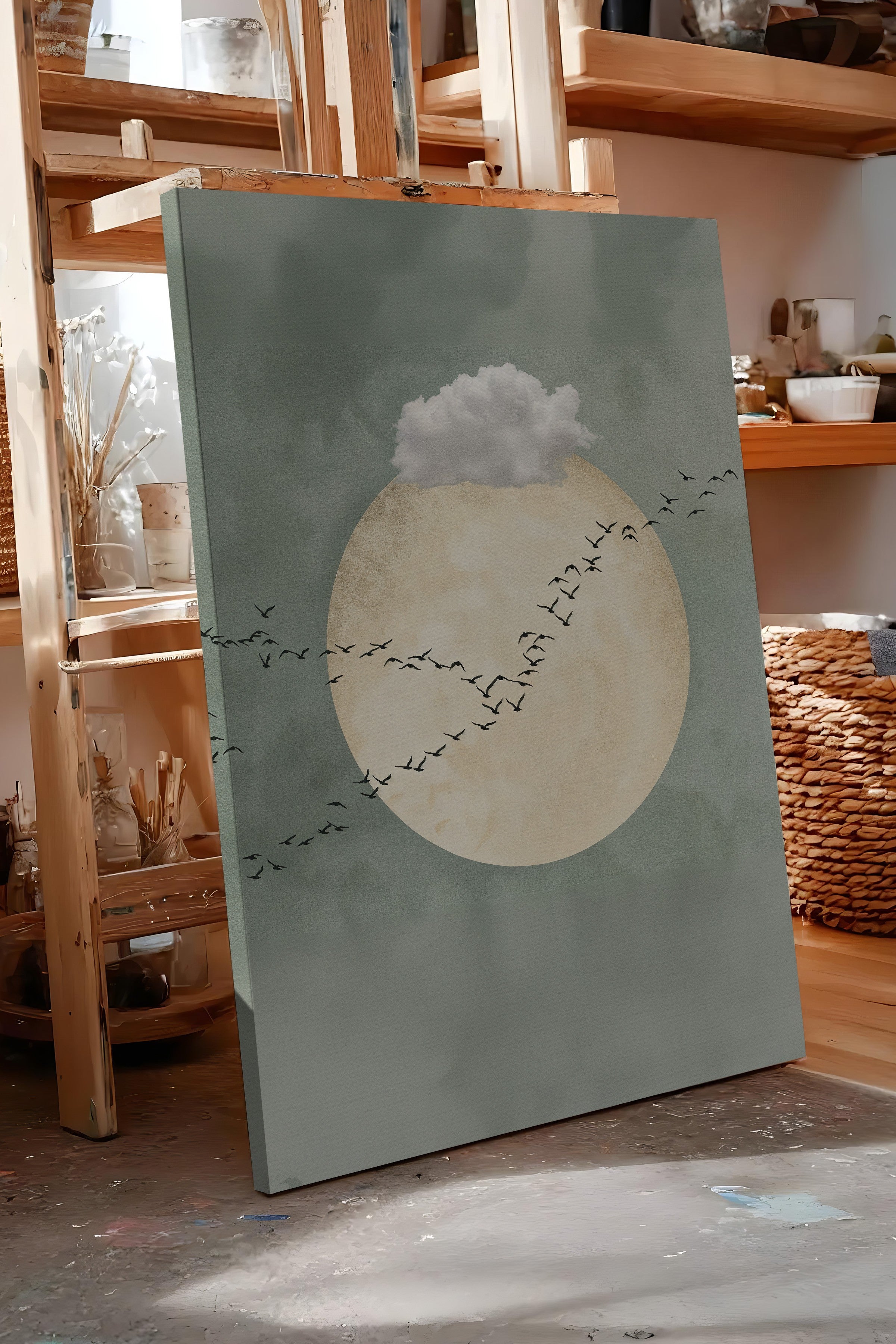 Duvar Tablosu, Lüks Kanvas Tablo, Ritüel Serisi, Kuş Tablo, NO:115221